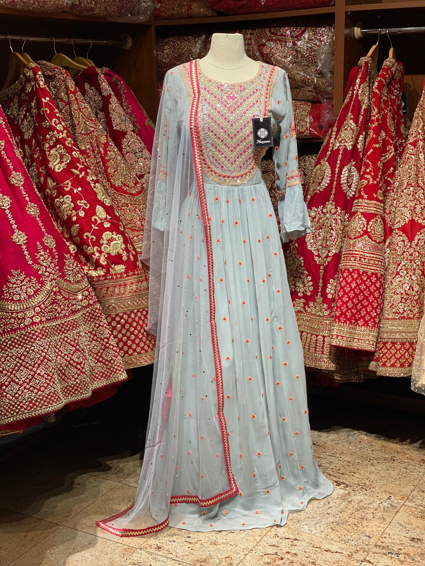 Alice Blue Anarkali PWA-054