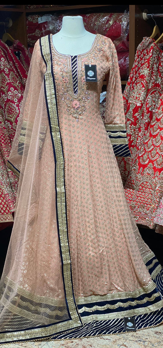 Coral Peach Anarkali PWA-037