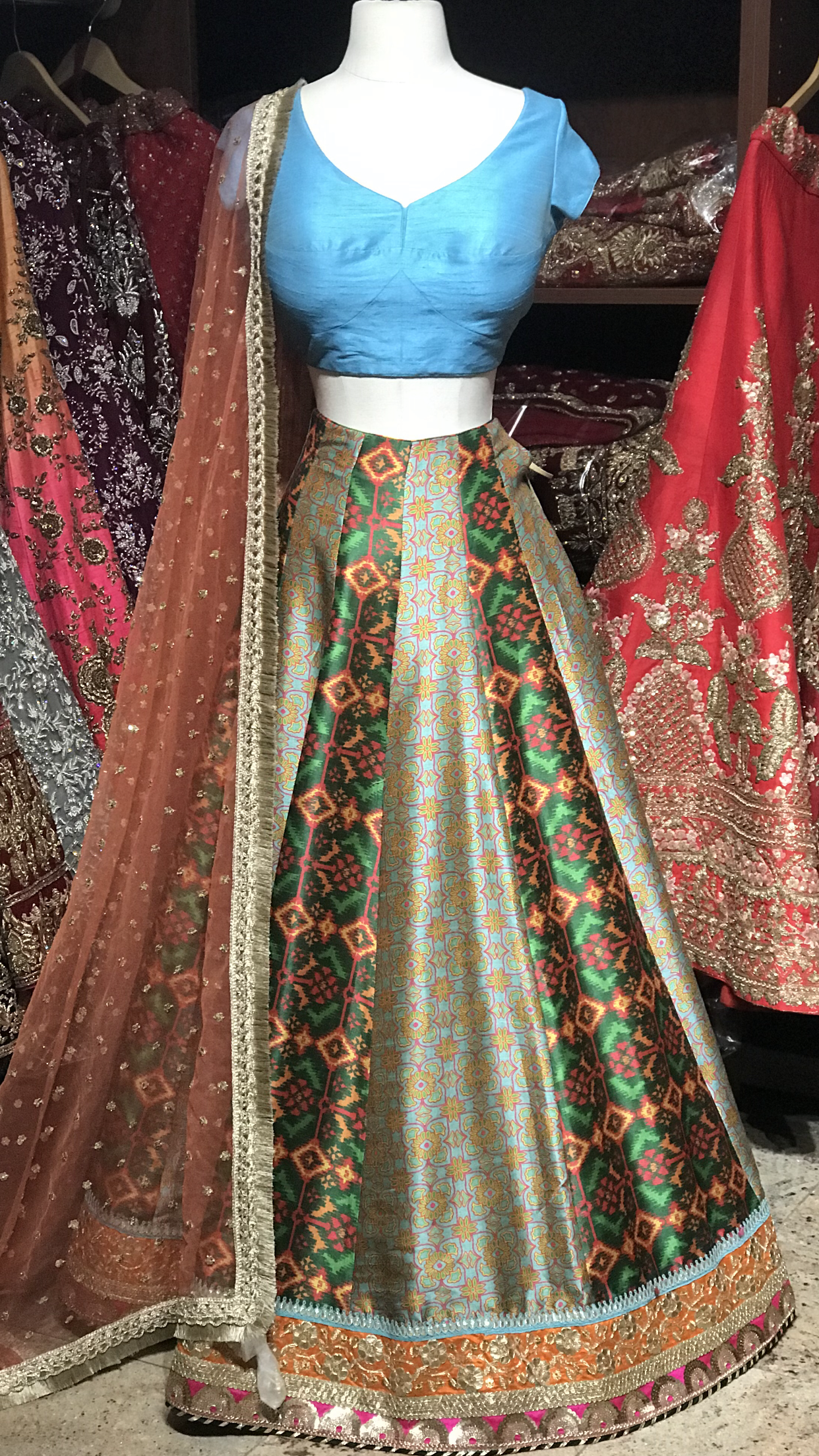 Multicolor Size 38 Lehenga