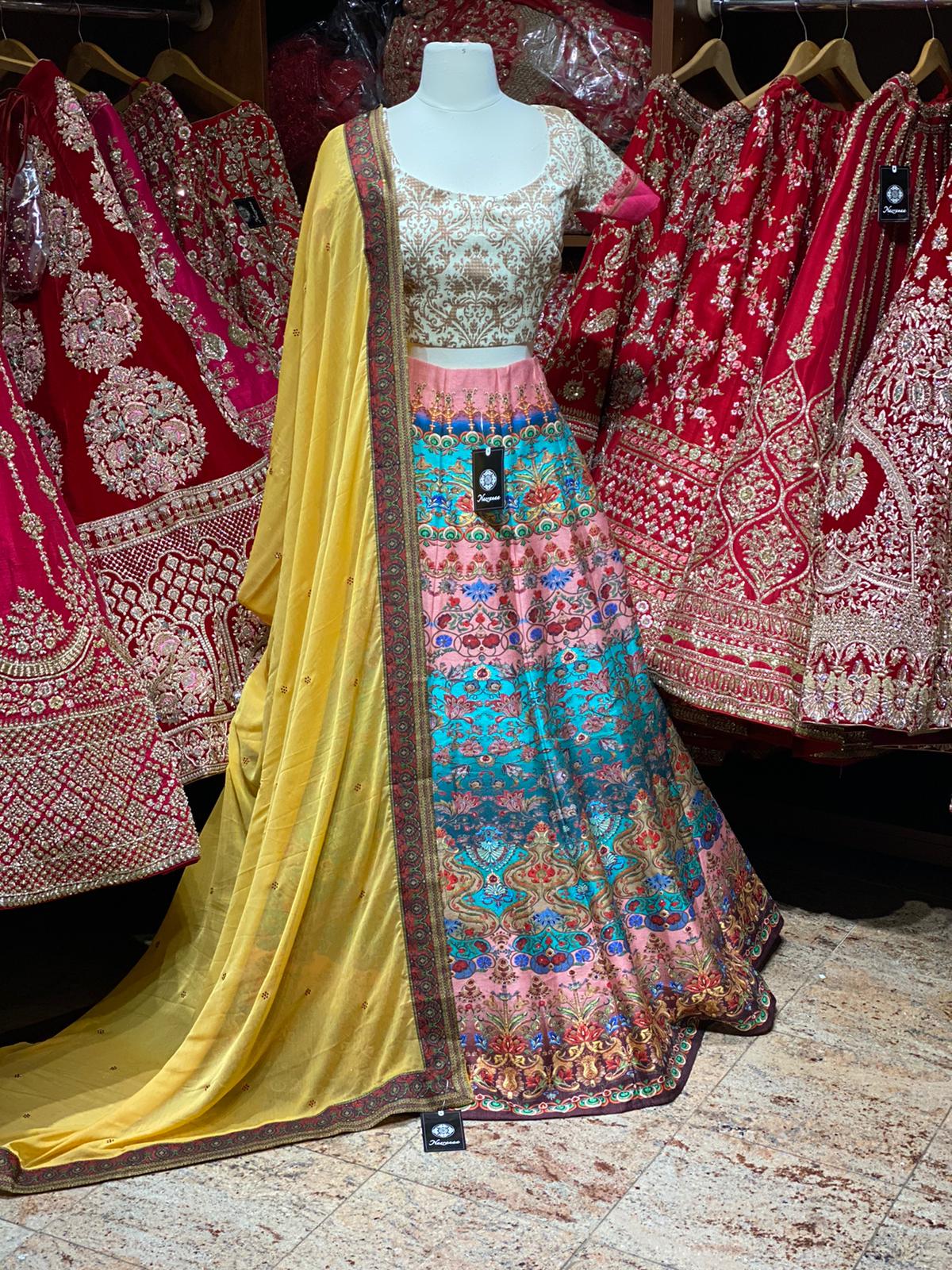 Powder Pink Digital Party Wear Lehenga PWL-113