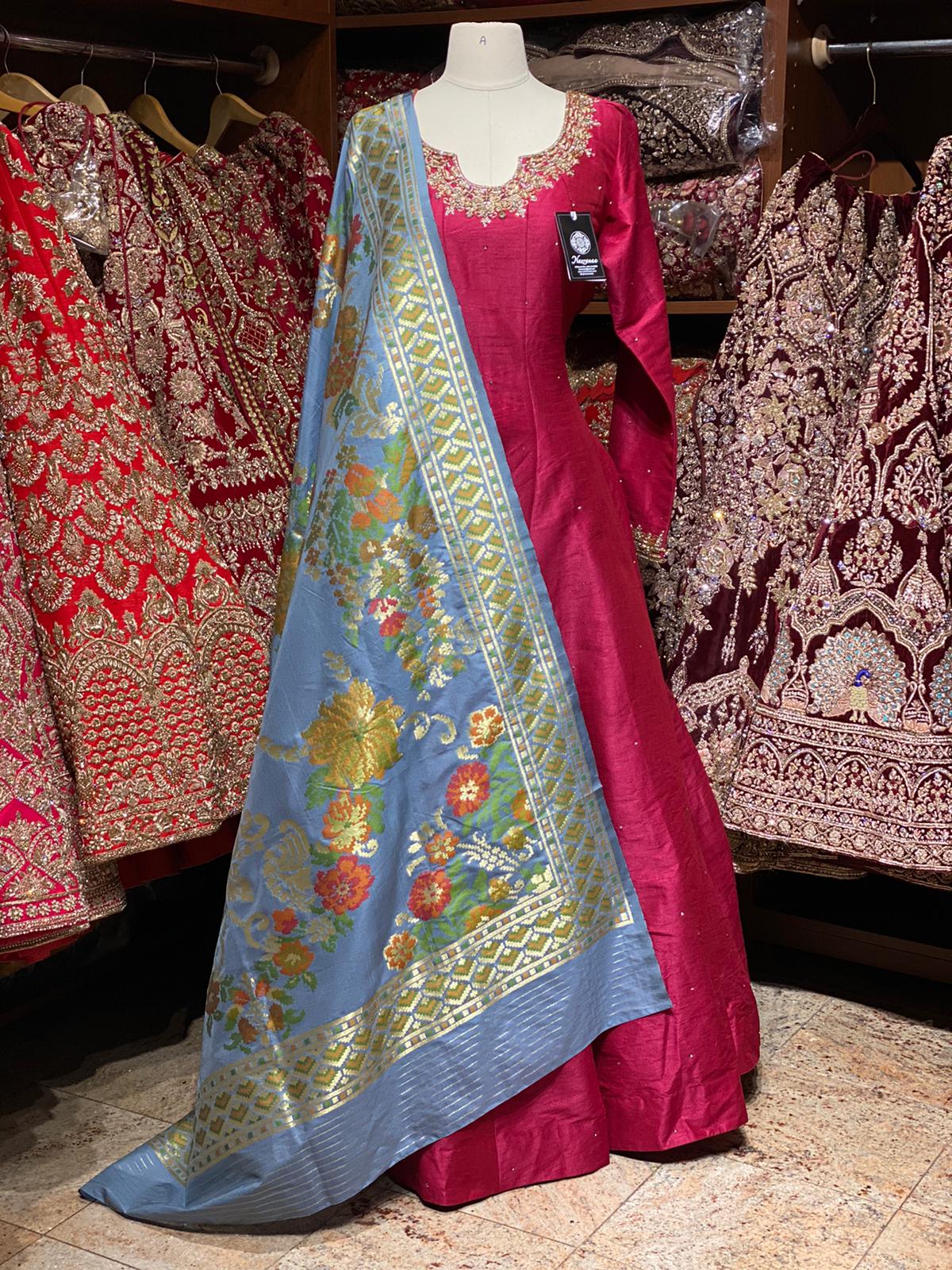 Ruby Red Anarkali PWA-112