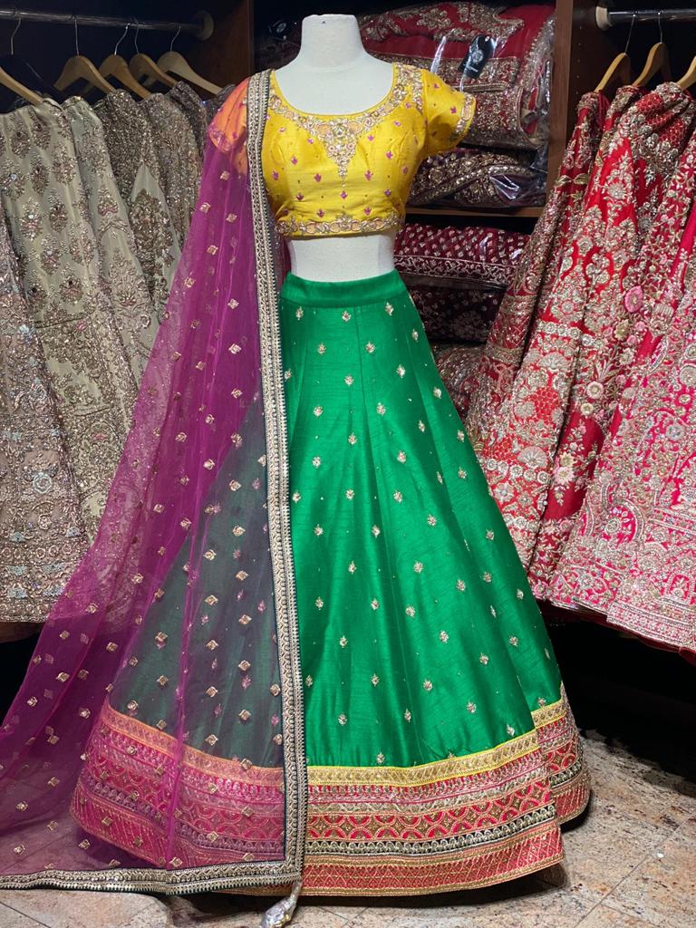 Jade Green Party Wear Lehenga PWL-036