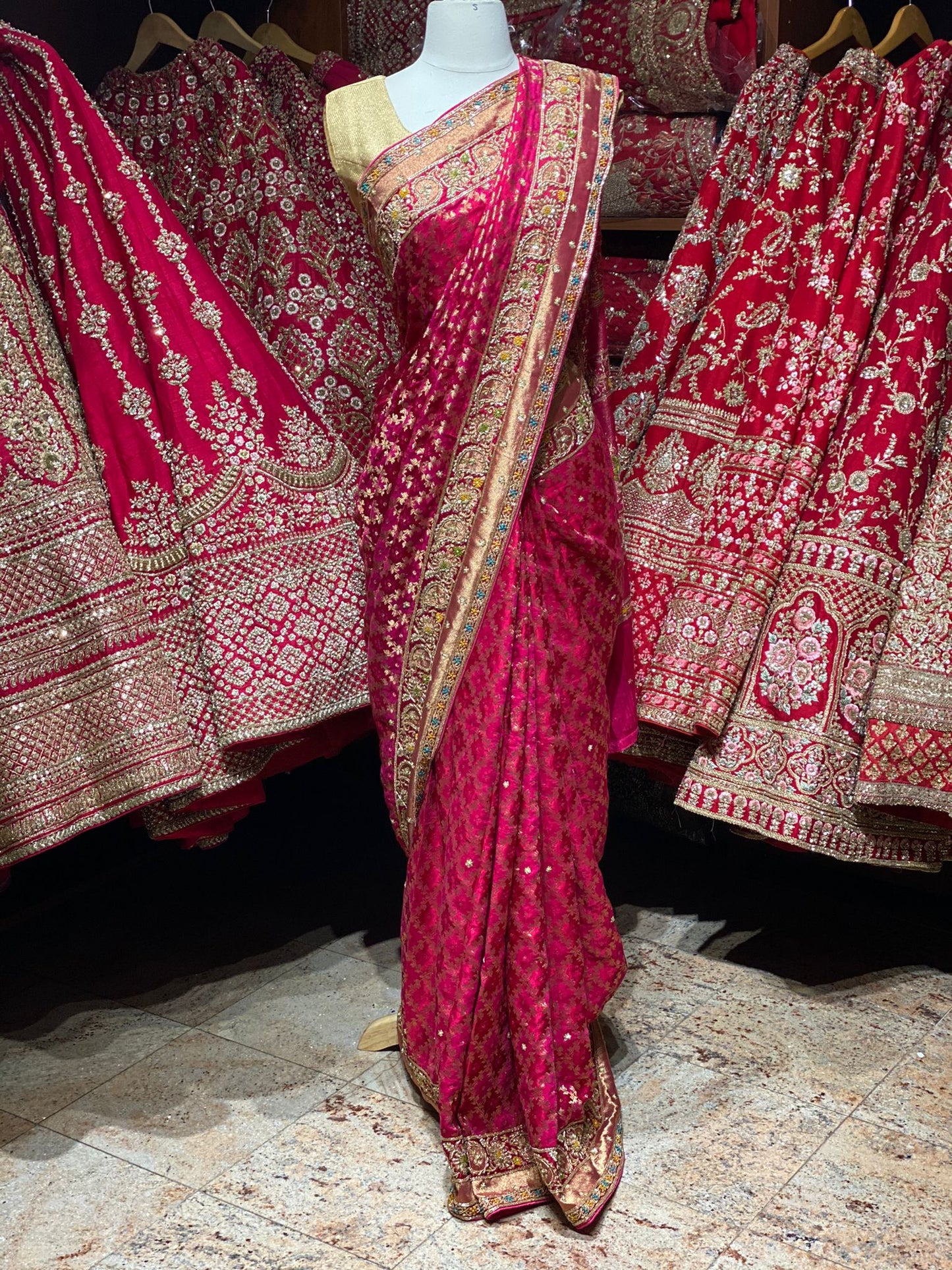 Ruby Pink Saree PWS-094