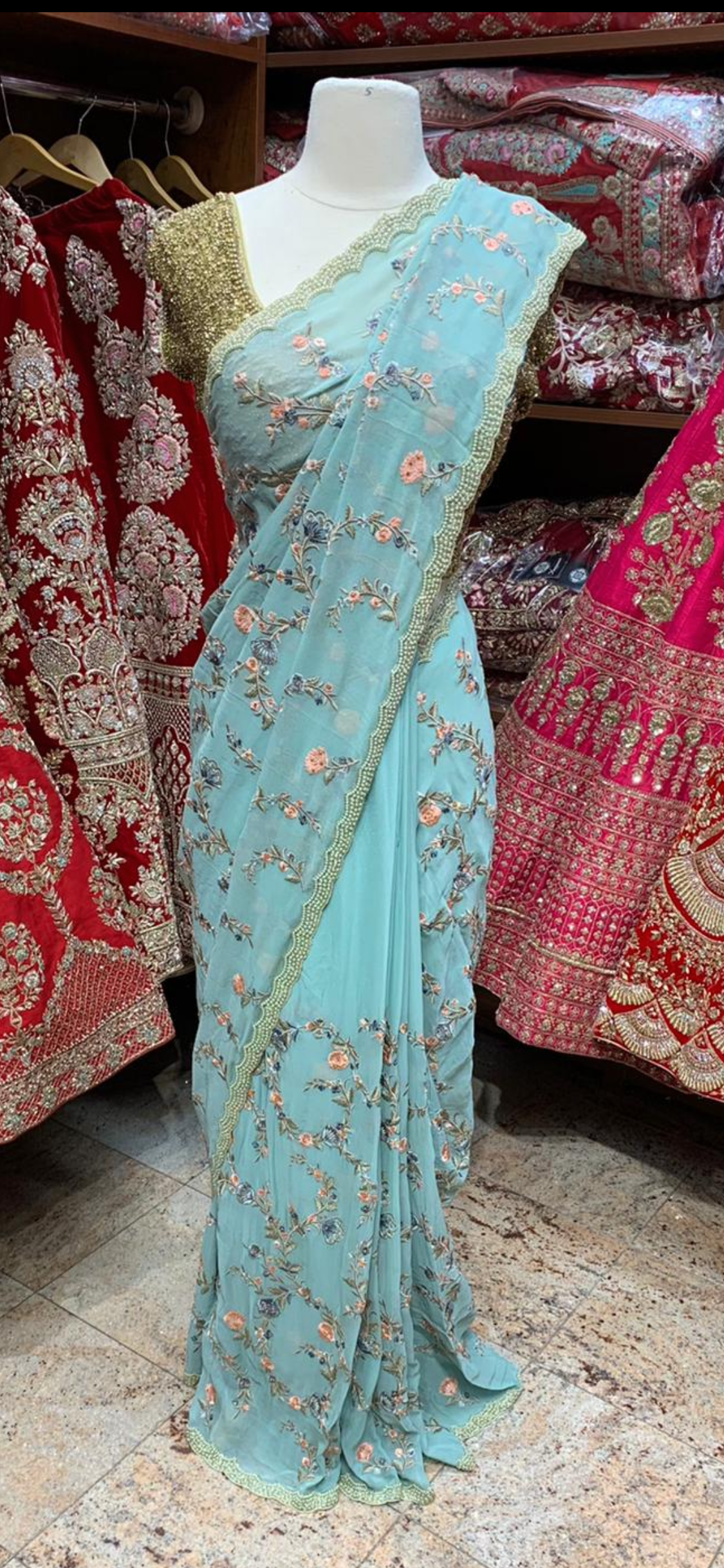 Baby Blue Saree PWS-066