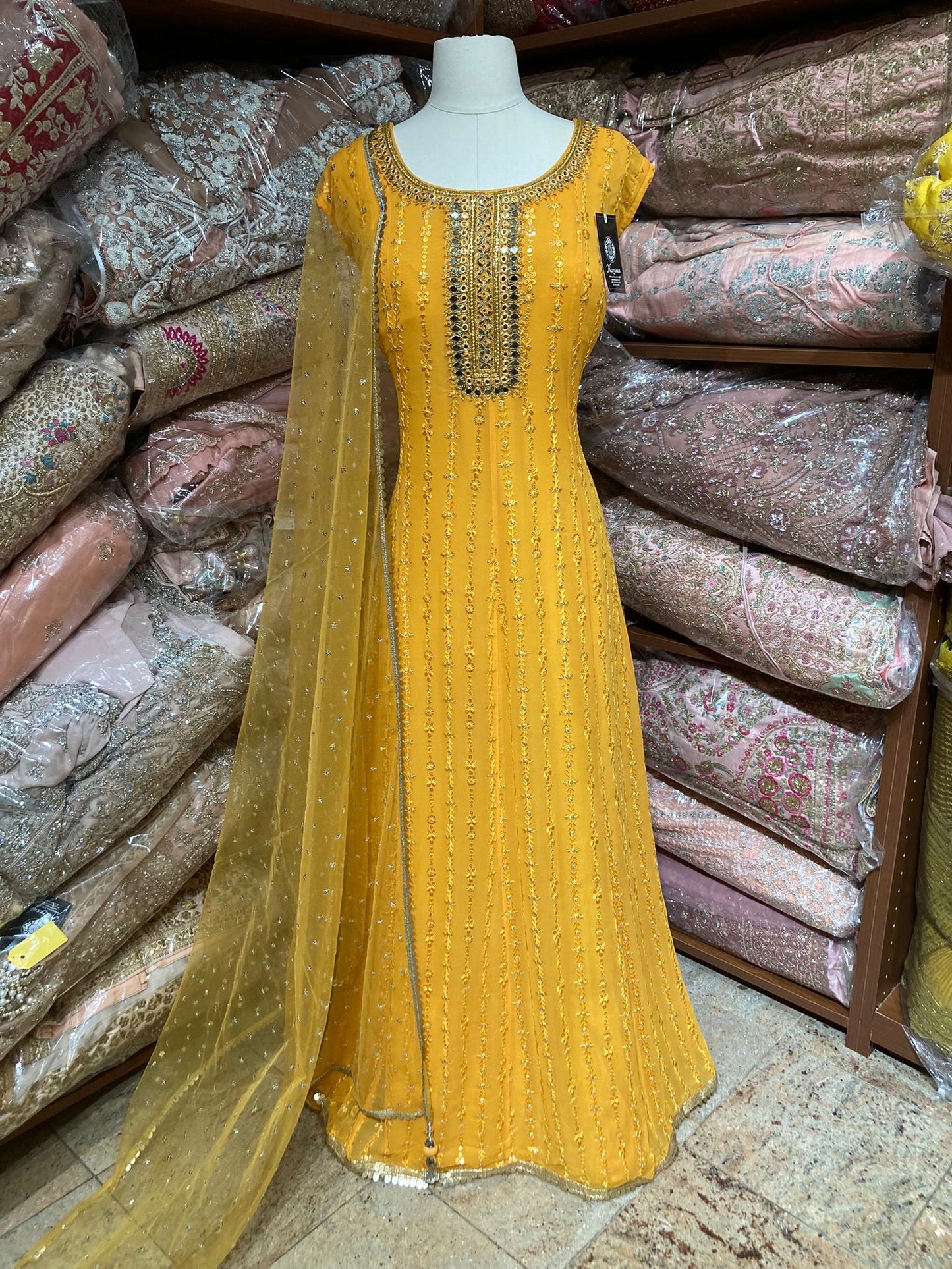 Bumblebee Yellow Anarkali PWA-135