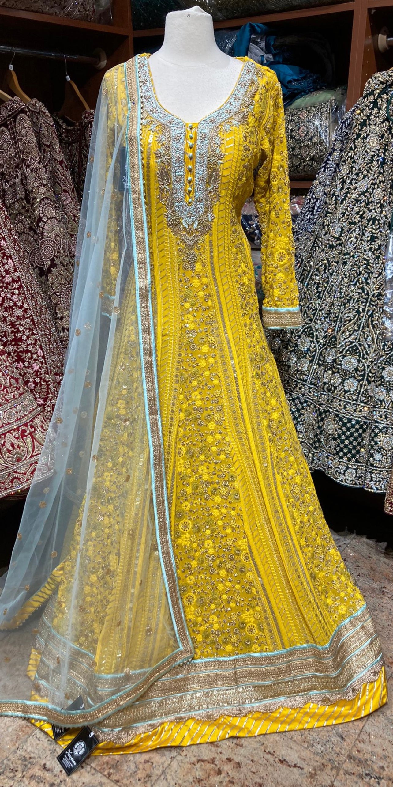 Bumblebee Yellow Anarkali PWA-118