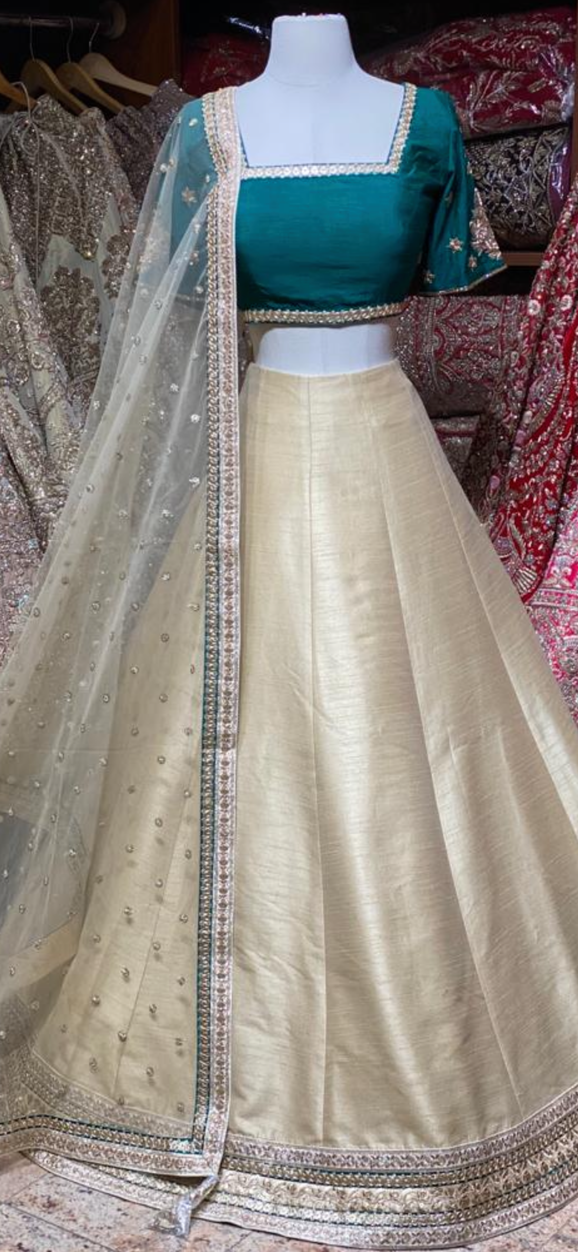 Alabaster White Bridesmaids Lehenga BML-004