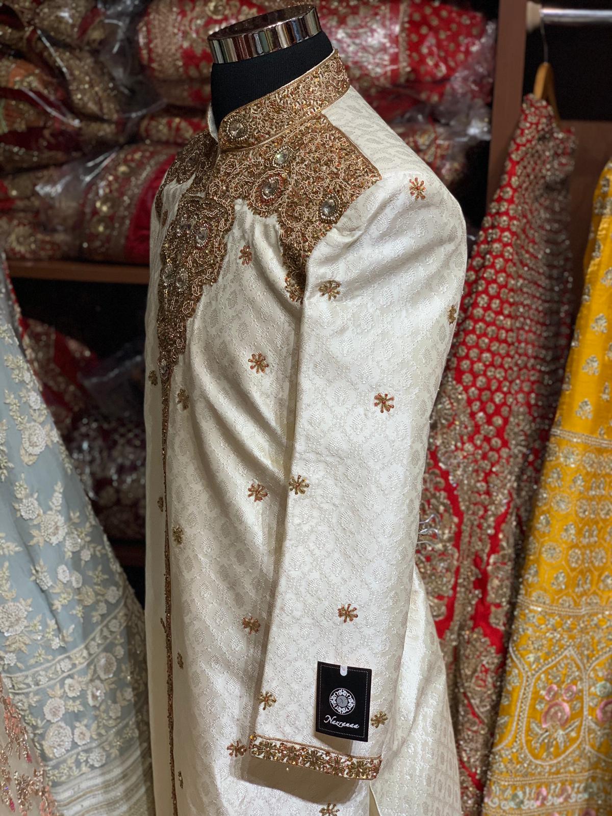 Ivory Gold Size 38 Sherwani