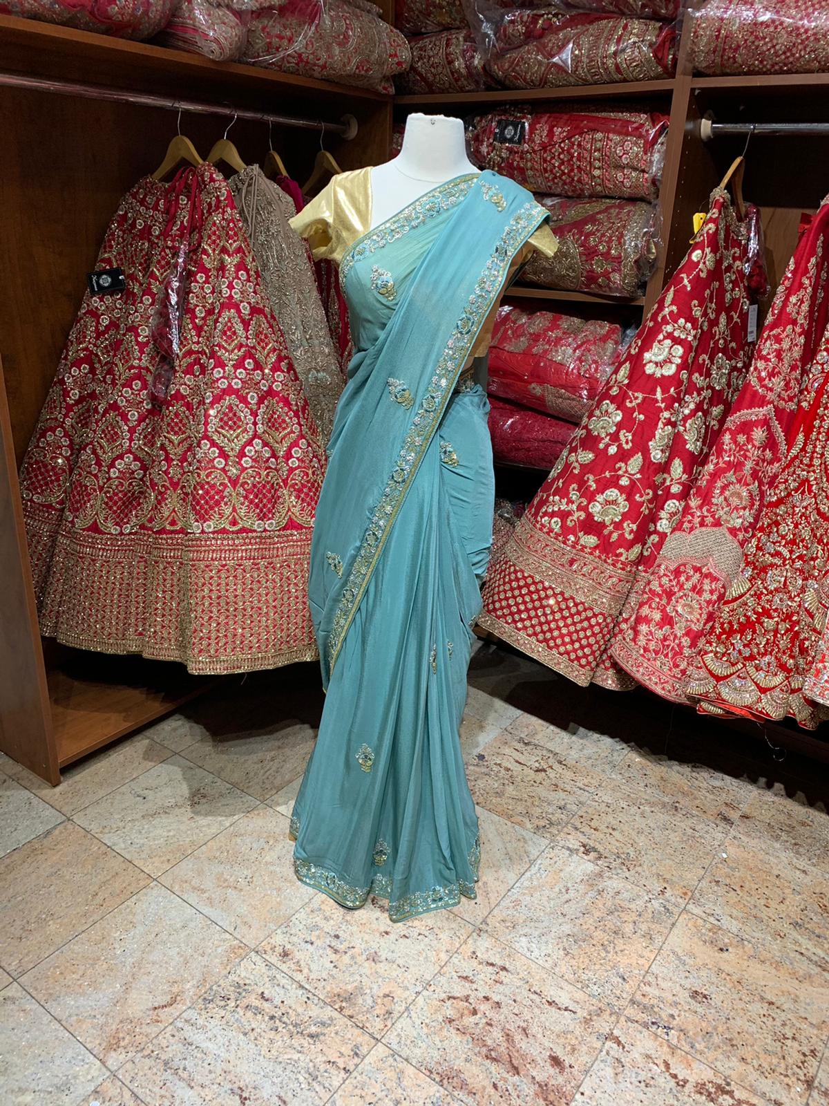 Sea Green Saree PWS-054