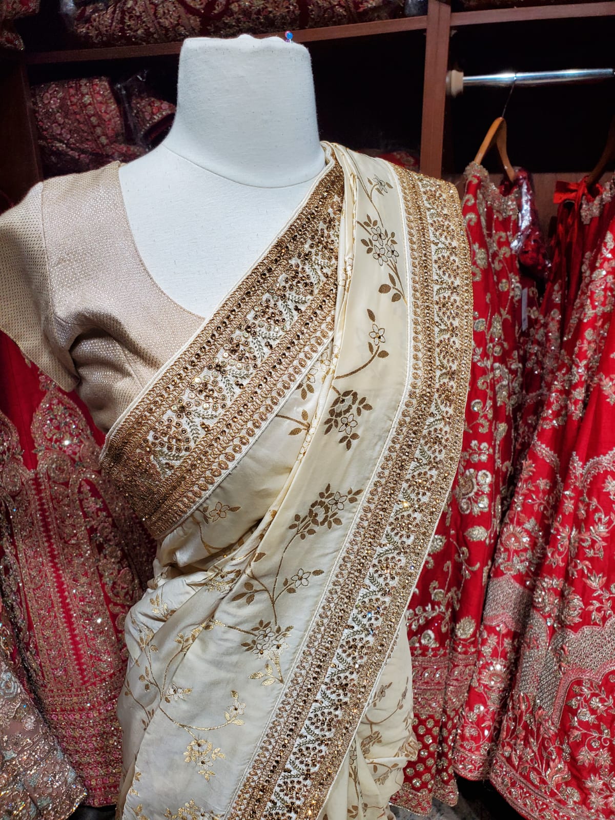 Ivory Beige Saree PWS-042