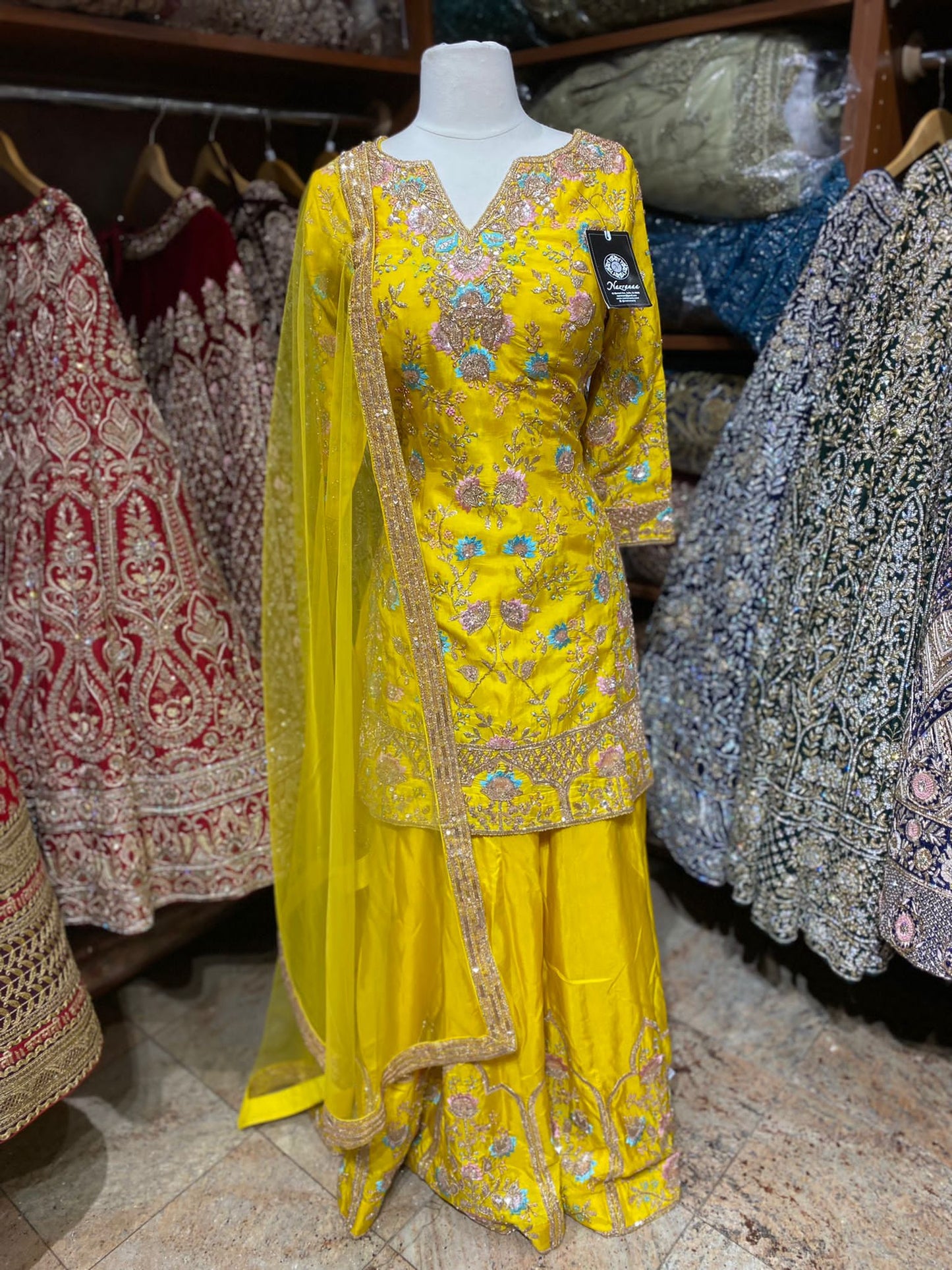 Saffron Yellow Party Wear Suit Collection PWS-157