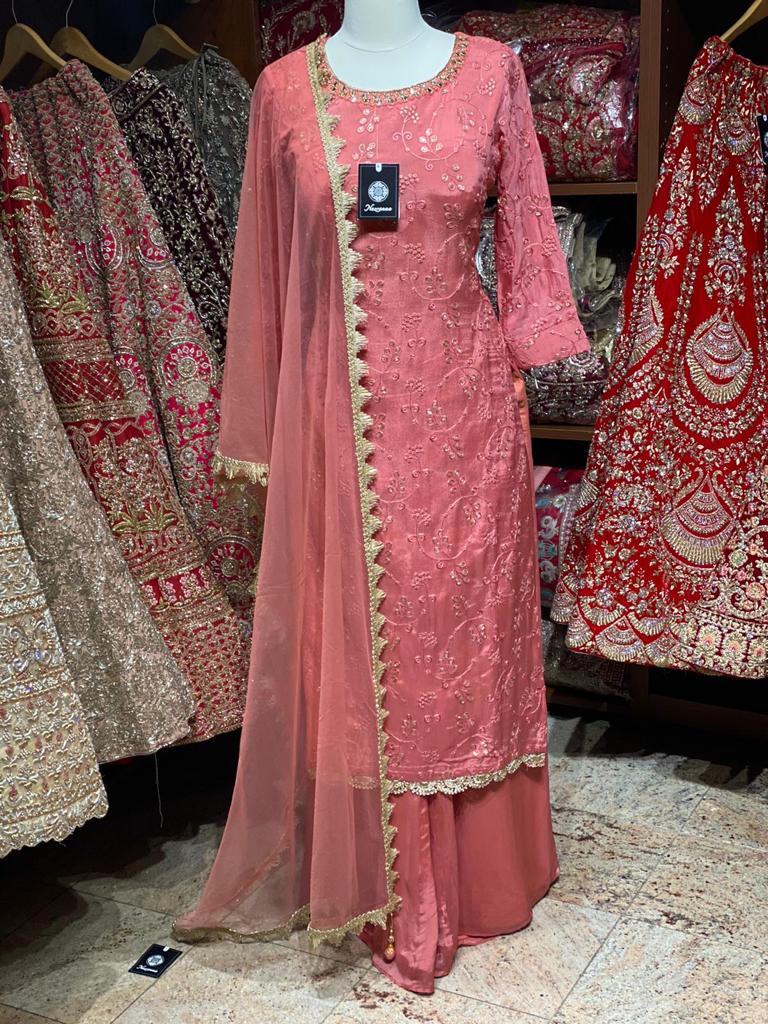 Coral Pink Party Wear Suit Collection PWS-036