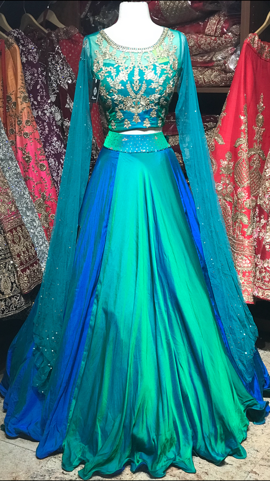 Blue Teal Size 38 Lehenga