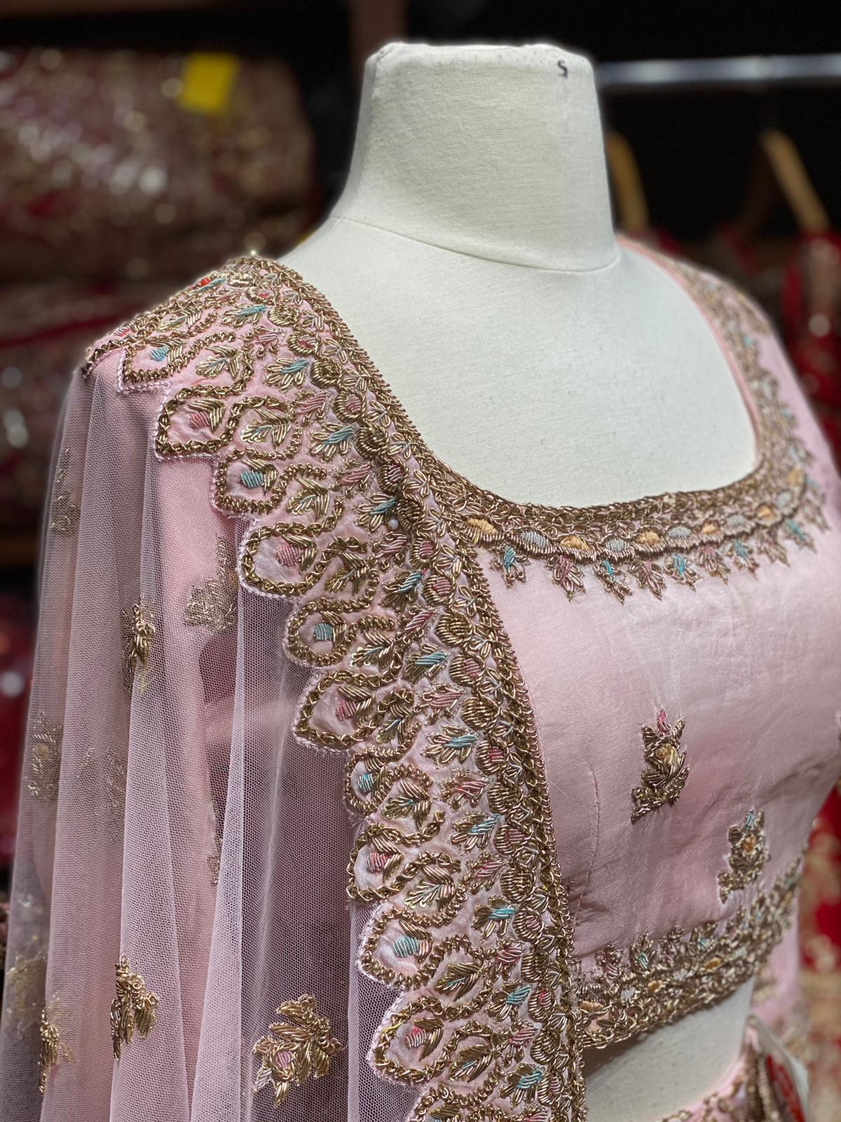 Pastel Pink Party Wear Lehenga PWL-136