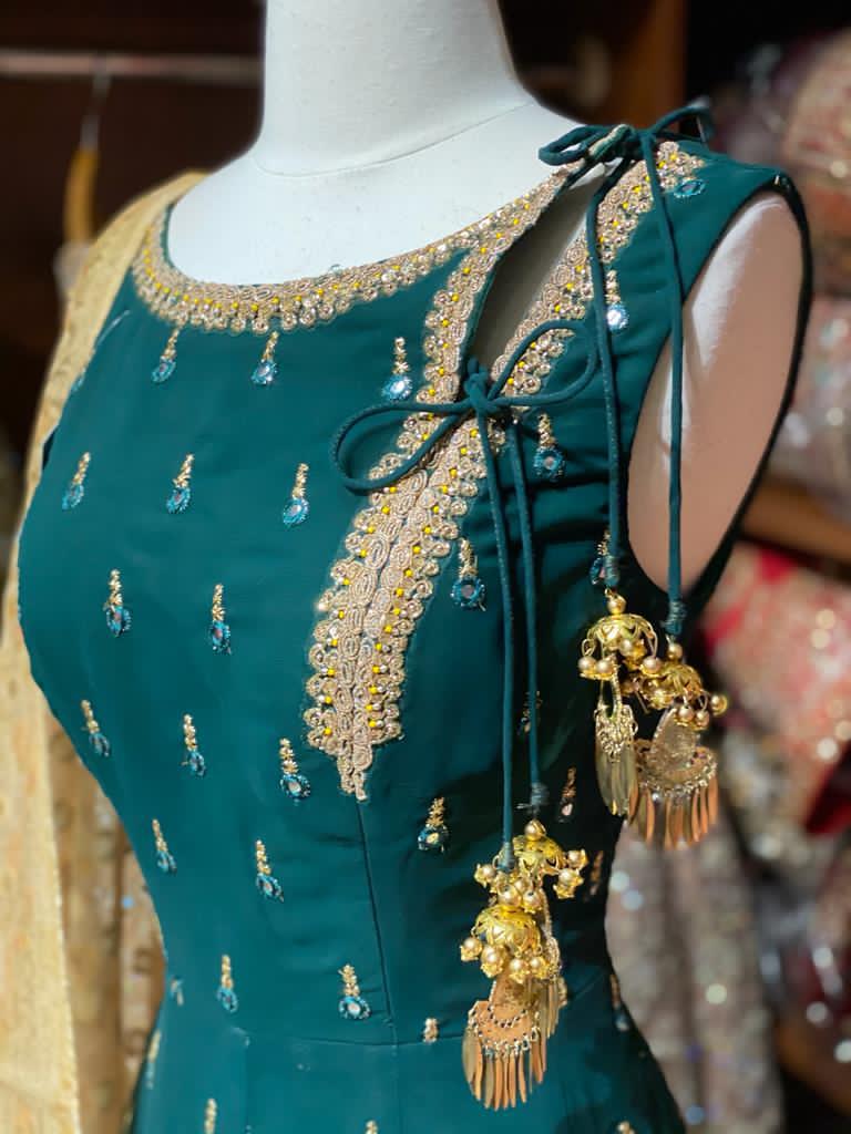 Teal Green Anarkali PWA-019