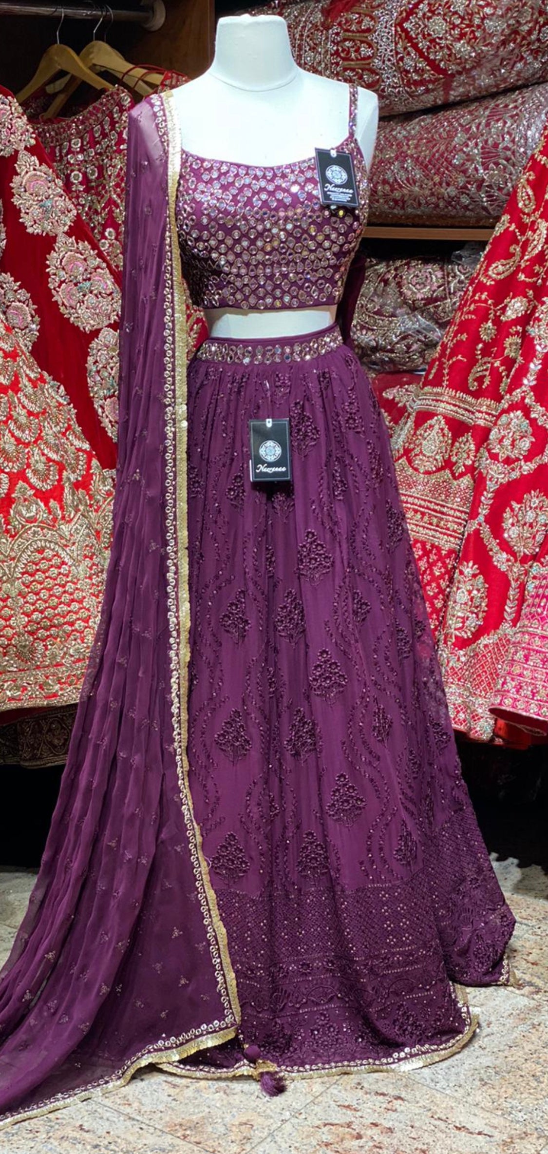 Mulberry Purple Party Wear Lehenga PWL-133