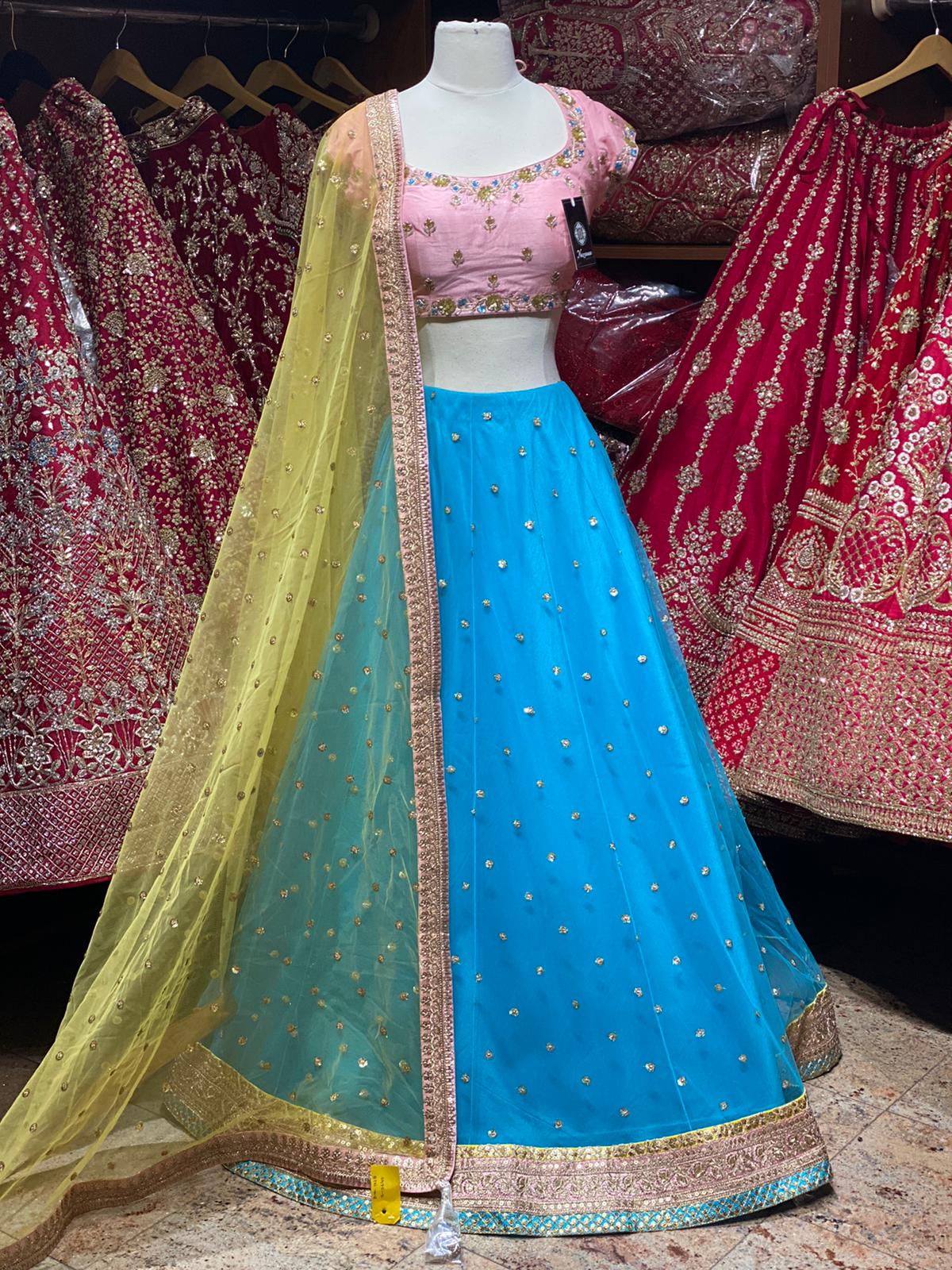 Electric Blue Party Wear Lehenga PWL-142