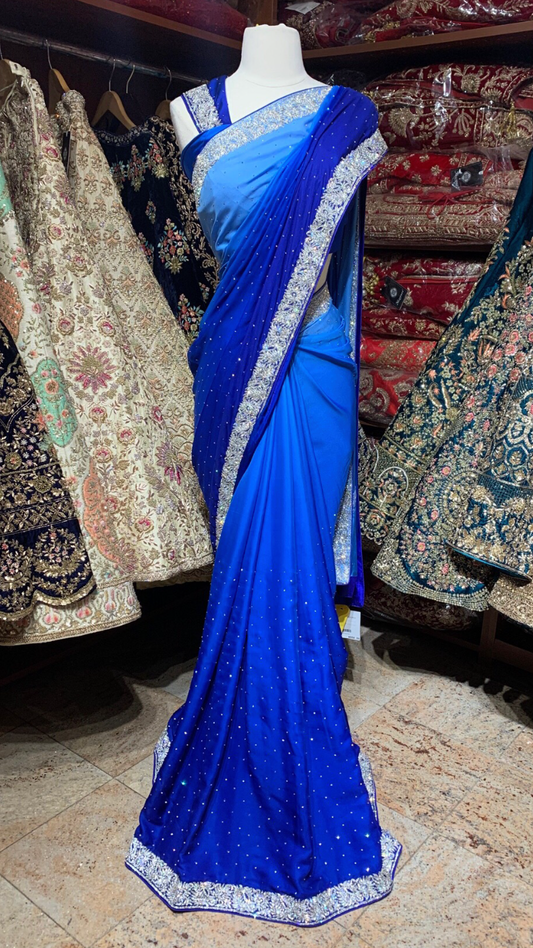 Ombre Blue Saree