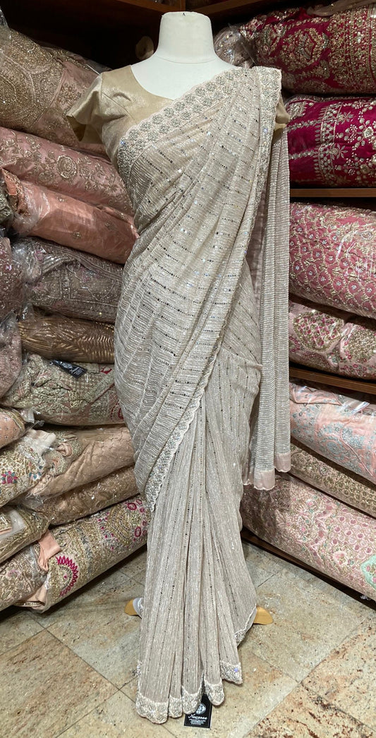 Walnut Cream Saree PWS-186