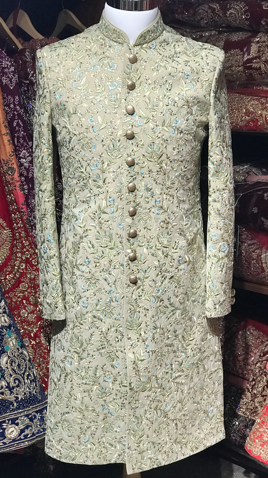 Sage Silk Sherwani