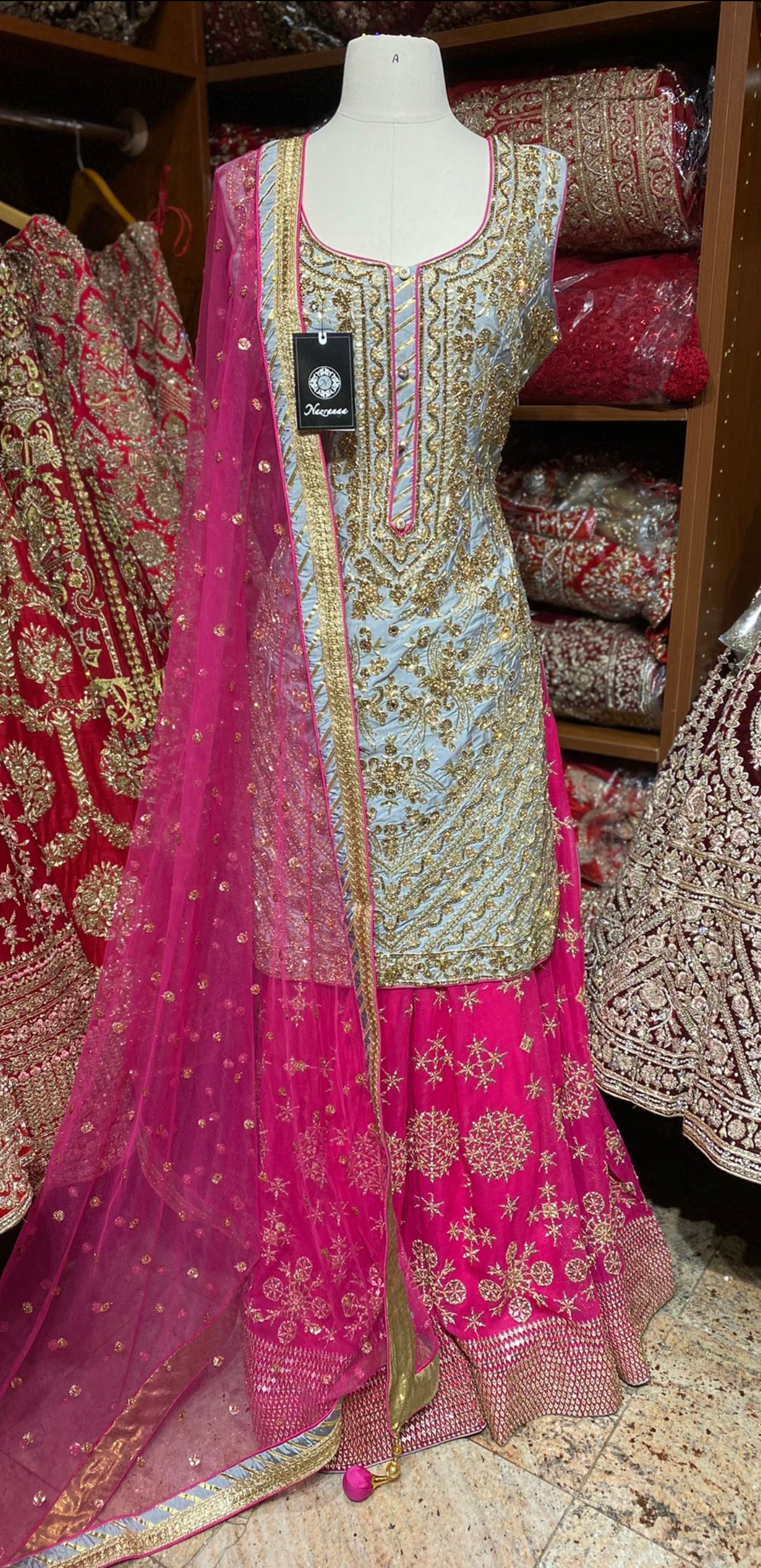 Silver Grey Party Wear Suit Collection PWS-119