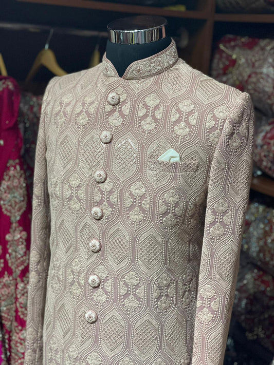 Sienna Brown Rajwadi Sherwani- R14U40