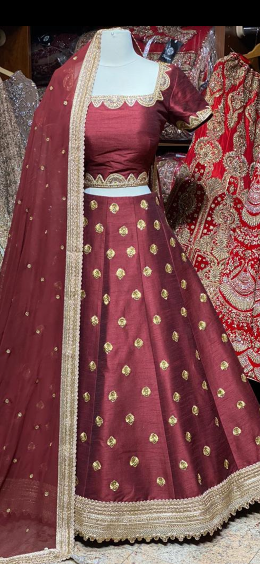 Claret Red Bridesmaids Lehenga BML-026