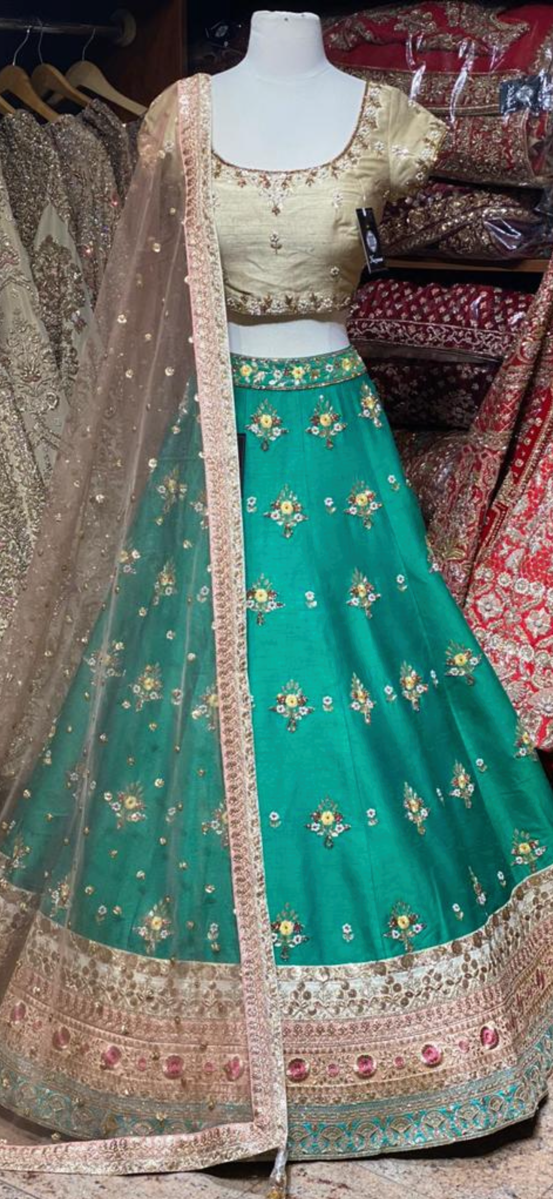 Teal Green Party Wear Lehenga PWL- 039