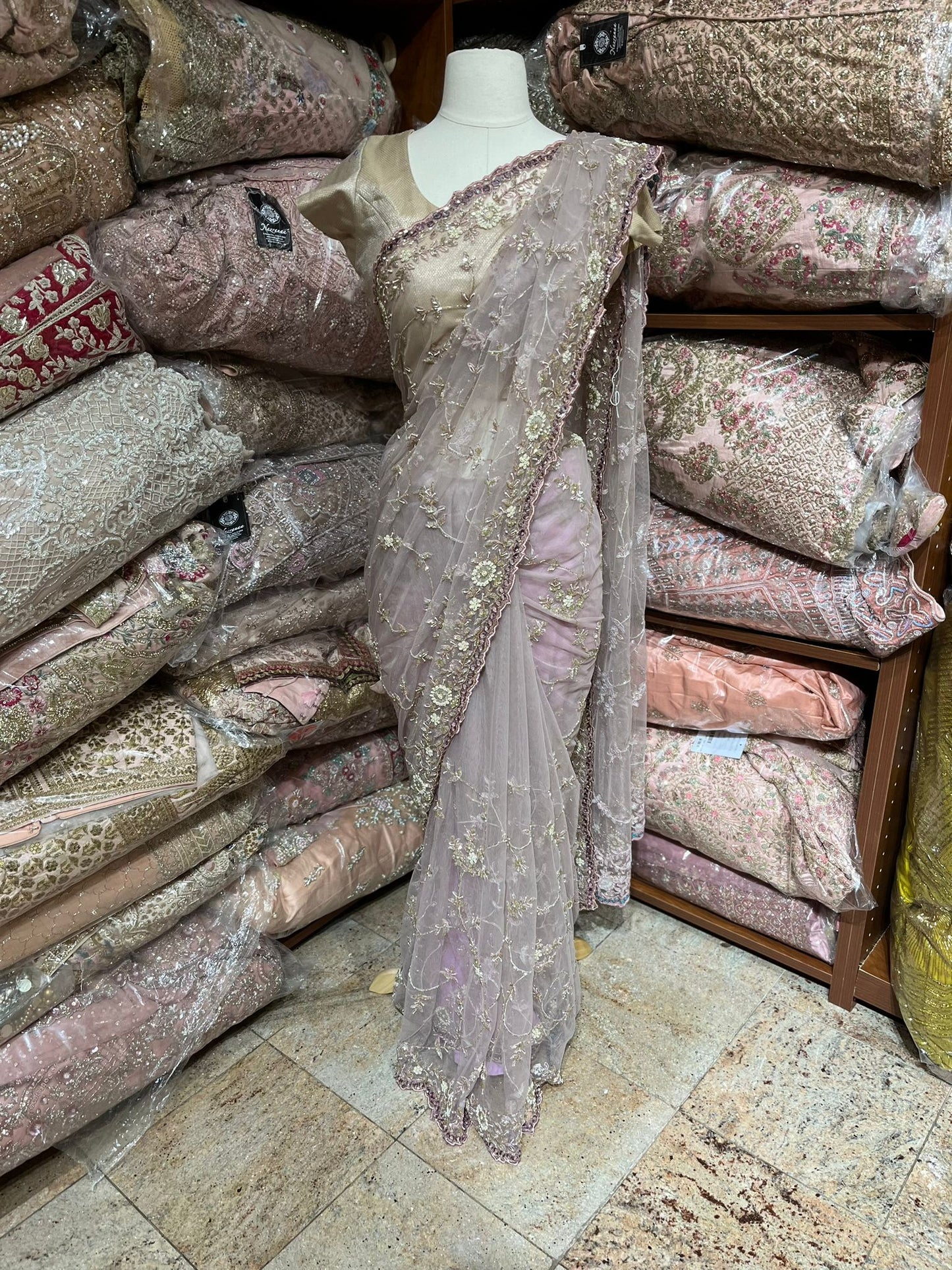 Pinkish Beige Saree PWS-181