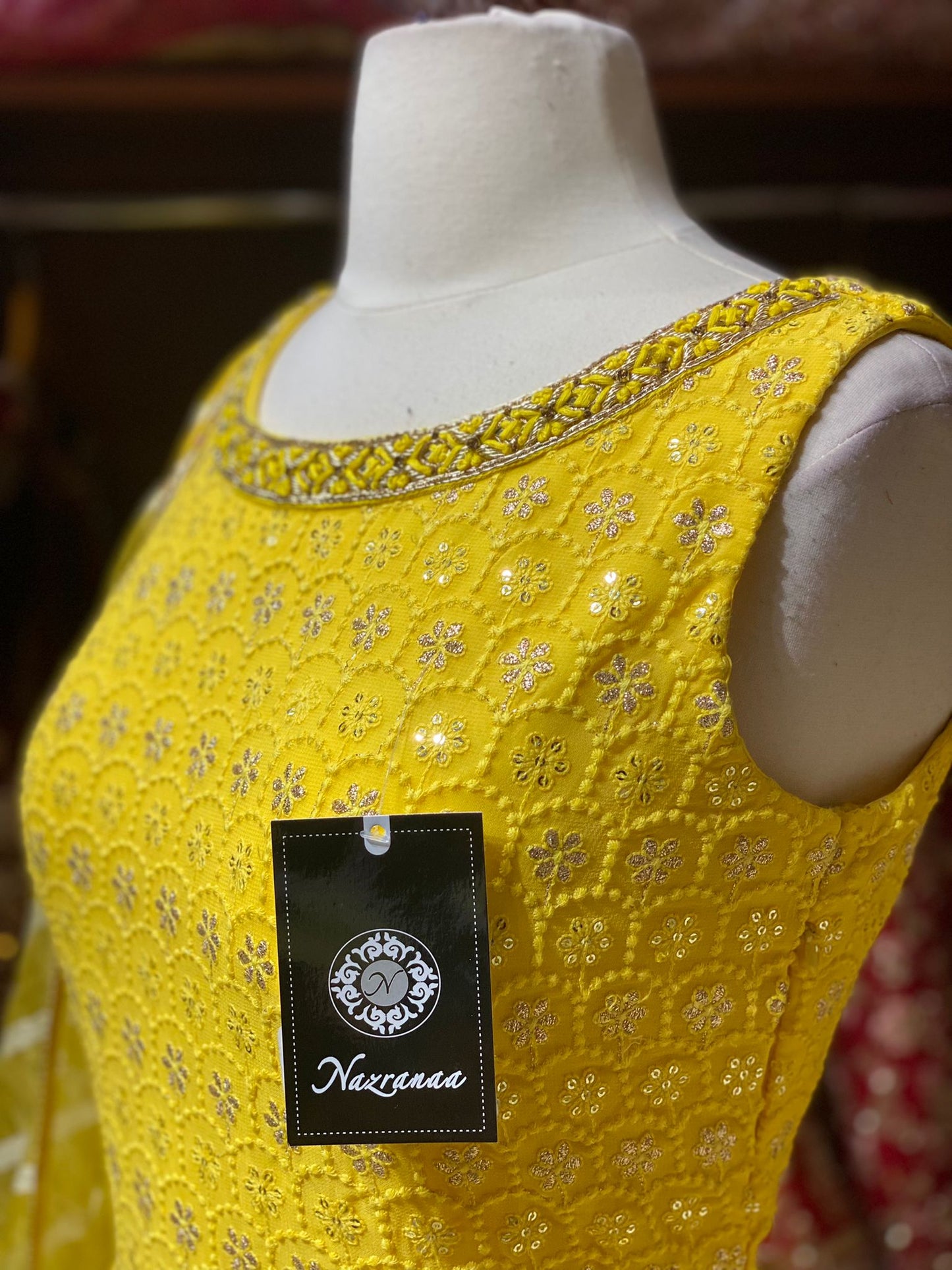 Bumblebee Yellow Anarkali PWA-105