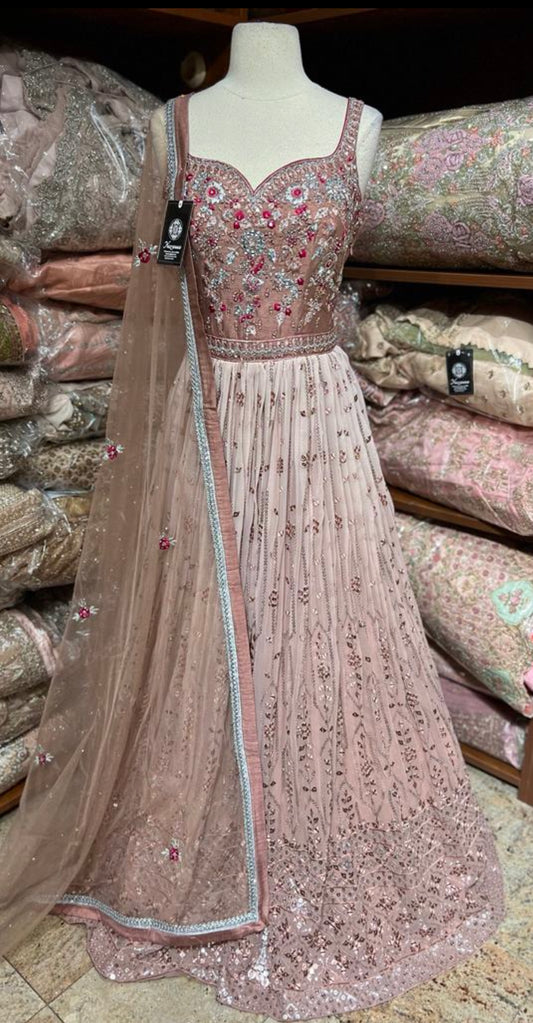 Pinkish Beige Anarkali PWA-146