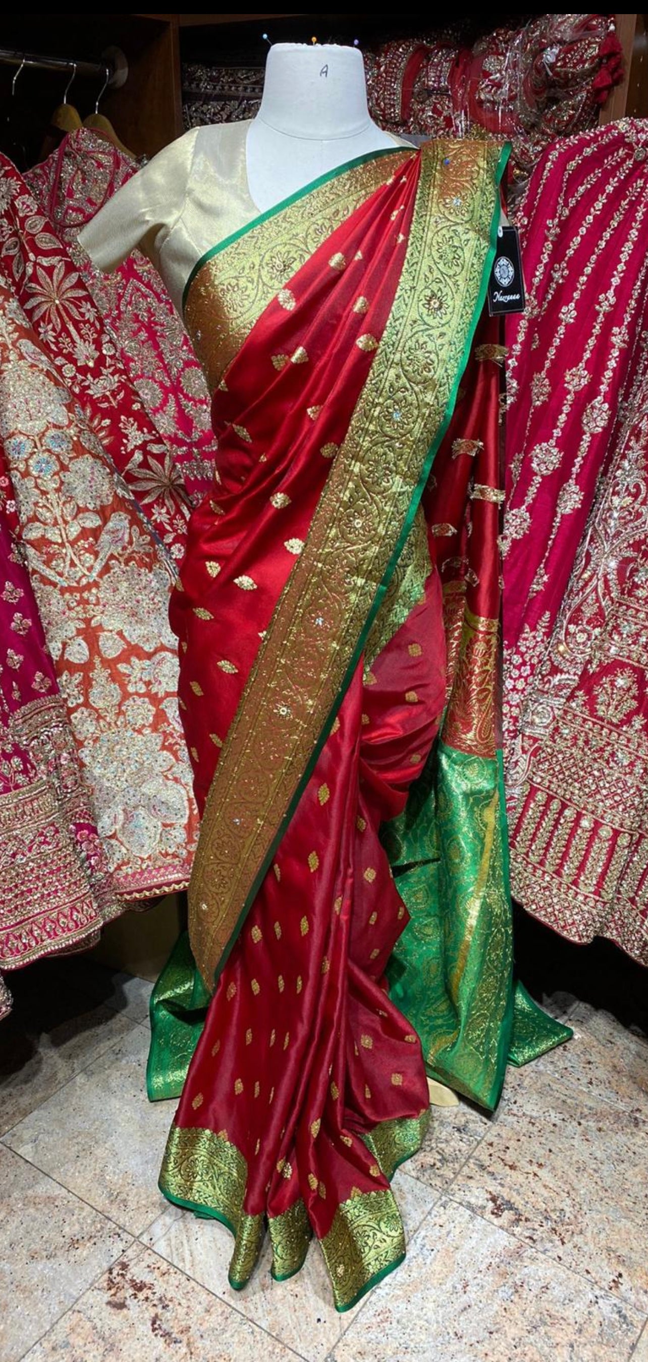 Blood Red Saree PWS-134