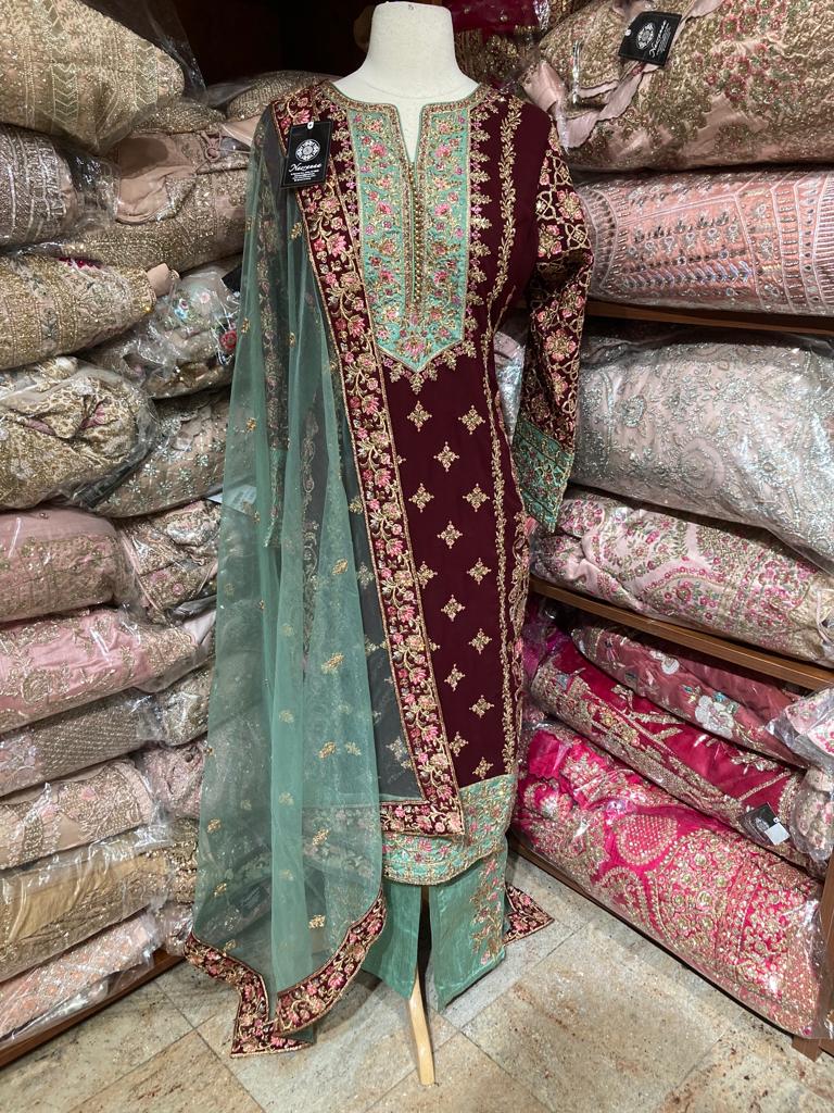 Rosewood Red Party Wear Suit Collection PWS-226