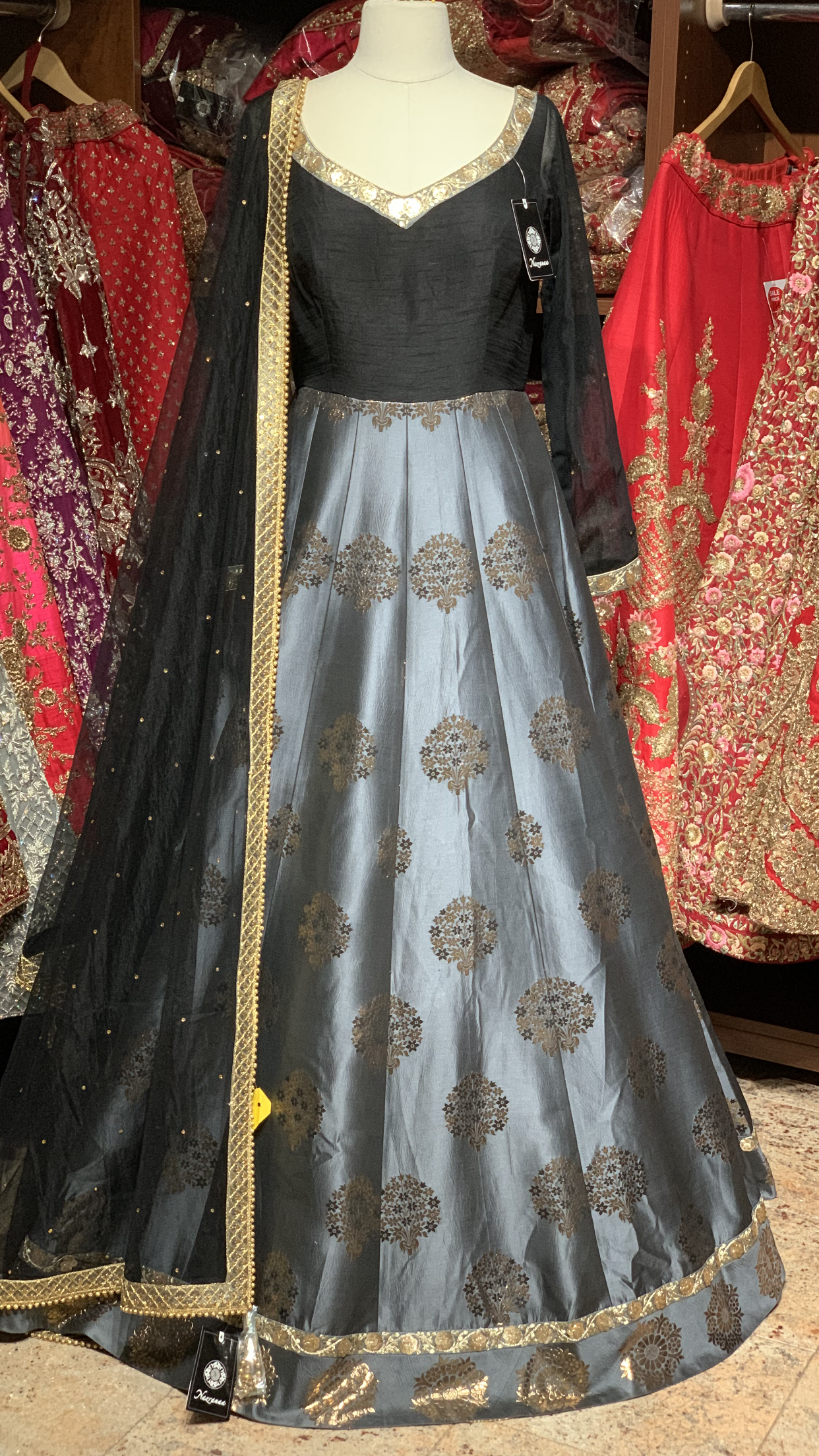 Black Grey Size 38 Anarkali