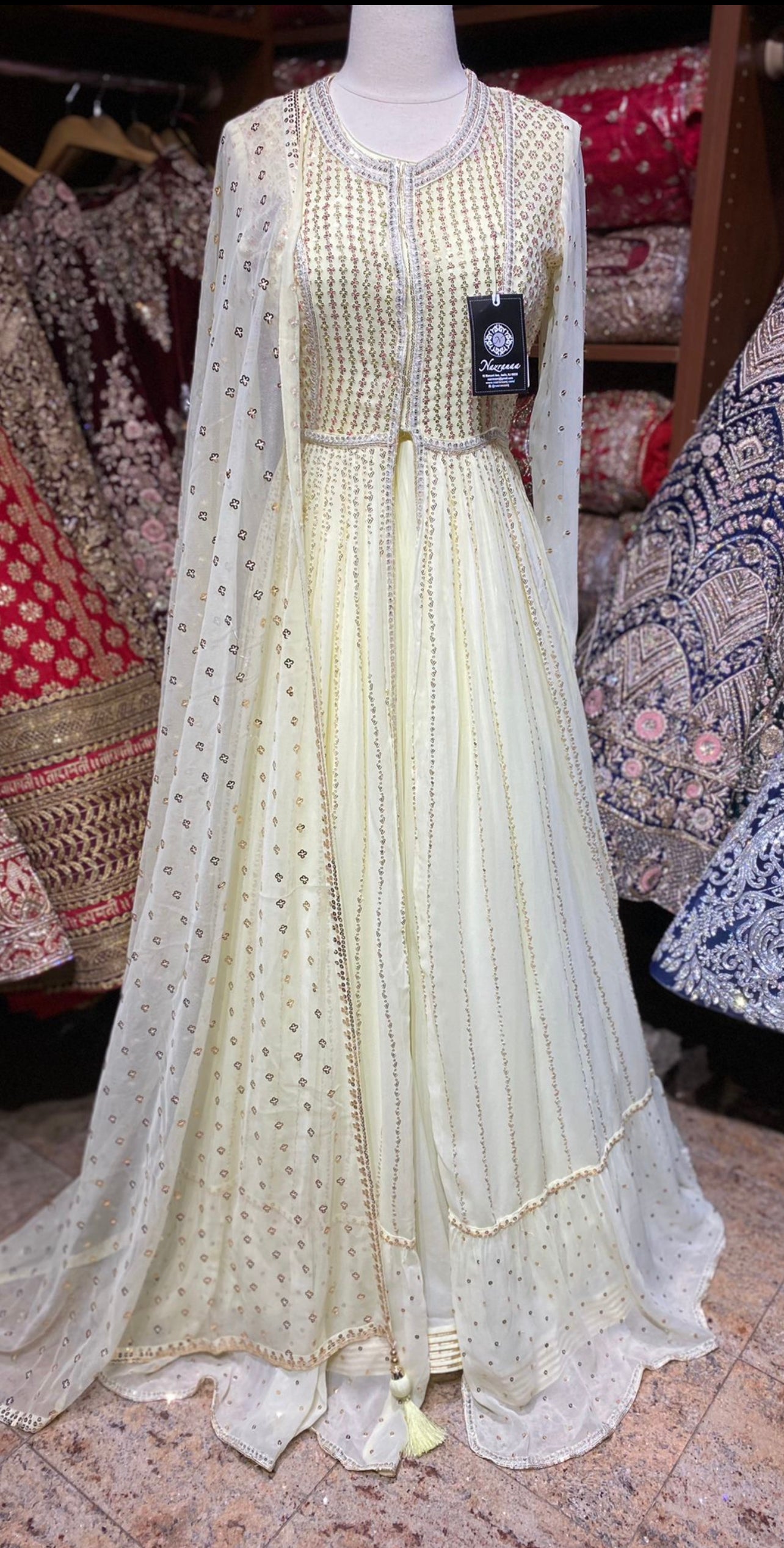 Light Yellow Anarkali PWA-106