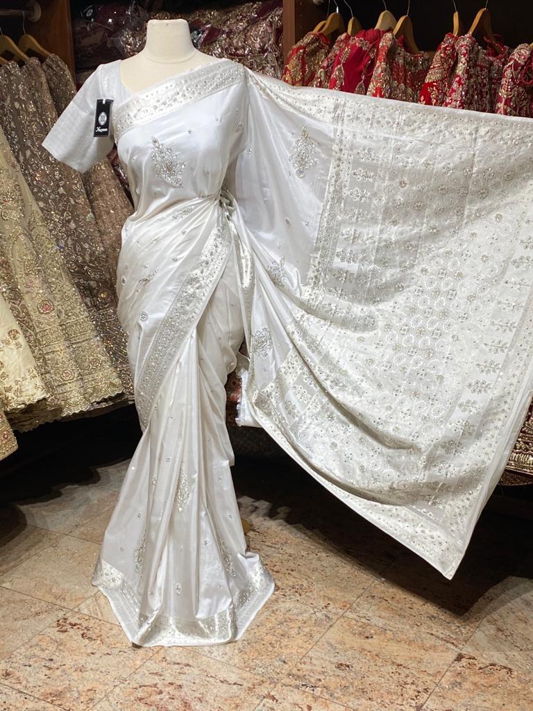 Pearl White Pure Silk Kanjeevaram Saree PSK-07