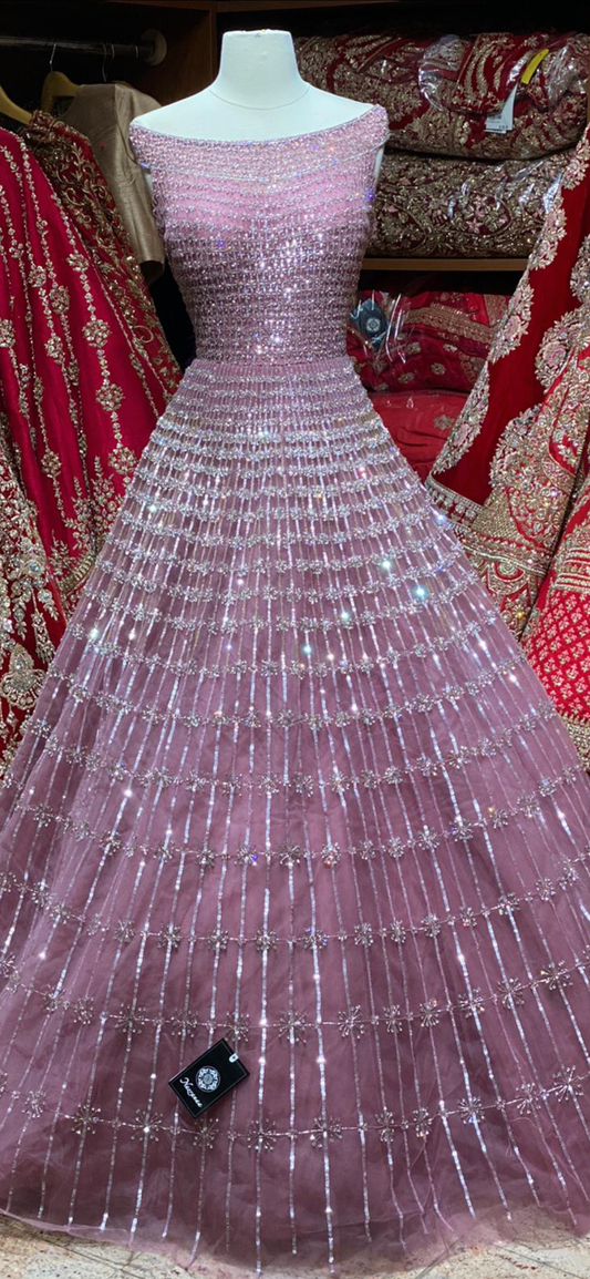 Bespoke  Glorious Rough Pink Gown PWG-010