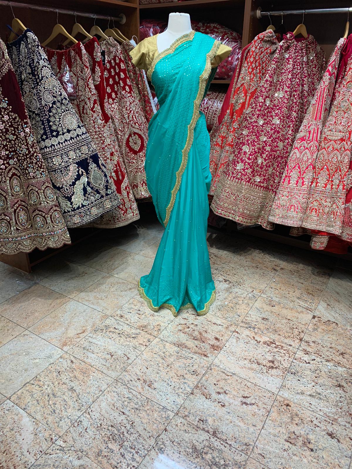 Dark Turquoise Saree PWS-084