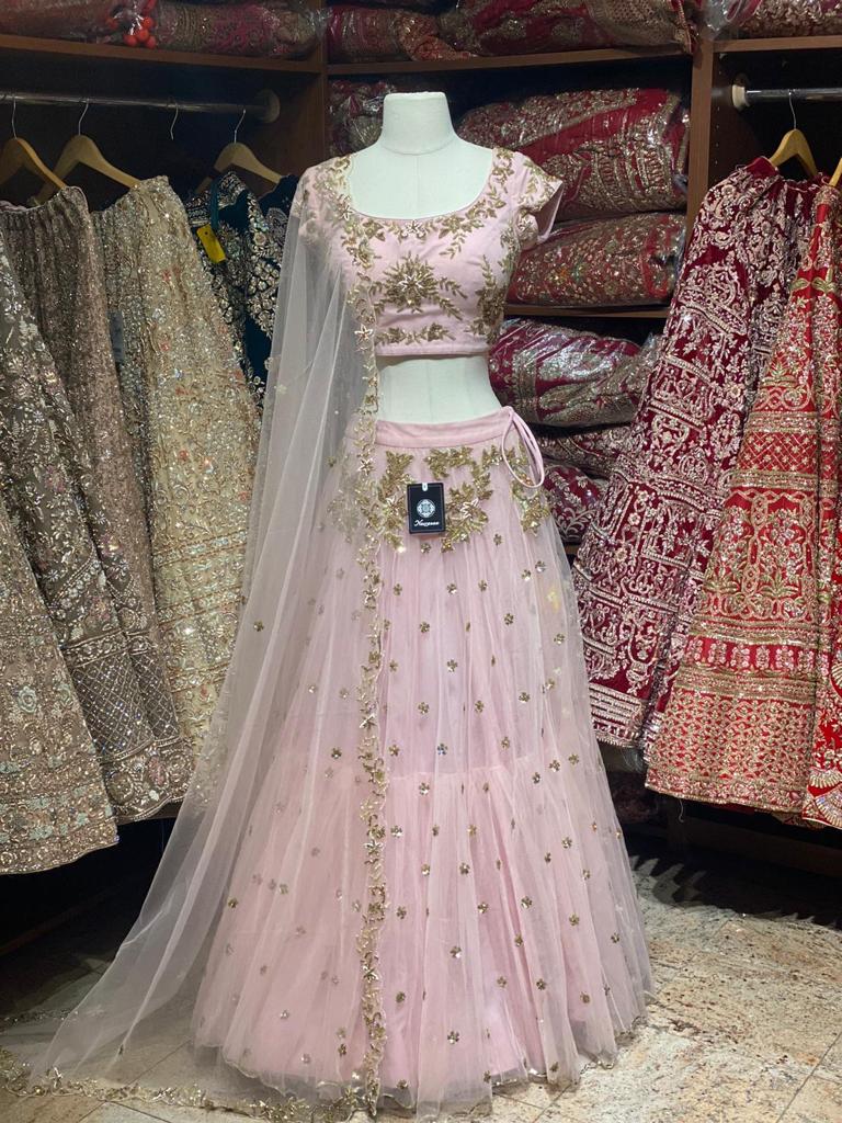 Pastel Pink Party Wear Lehenga PWL-045