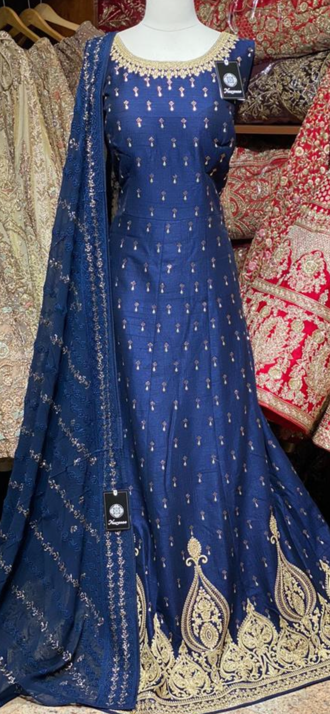 Navy Blue XXL Anarkali PWA-005