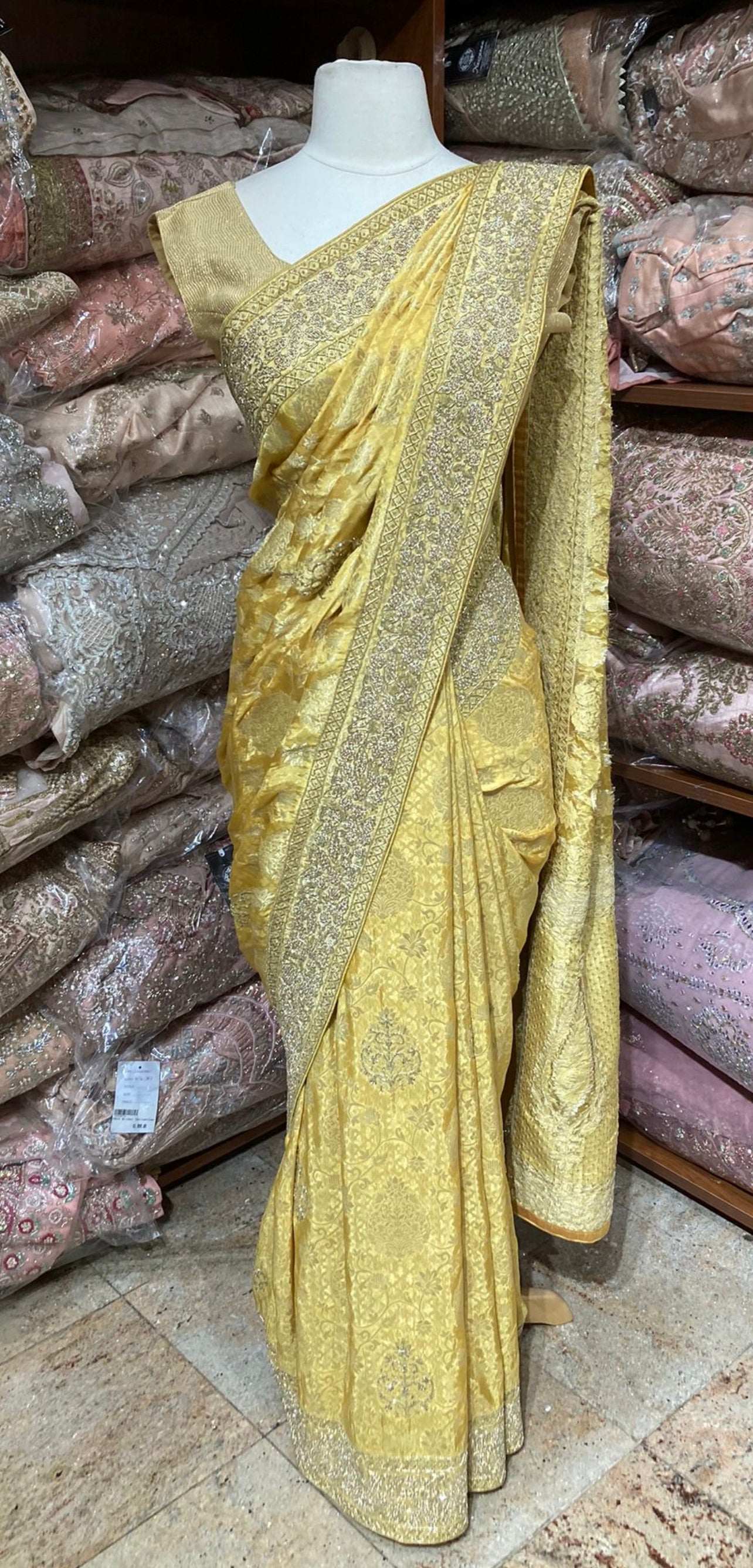 Saffron Yellow Saree PWS-188