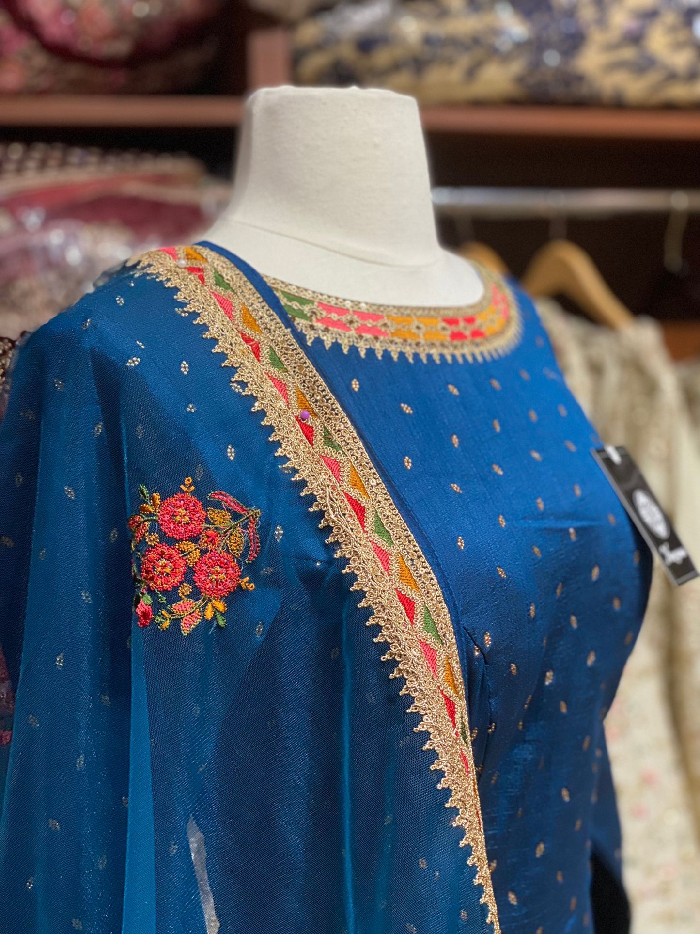 Teal Blue Anarkali PWA-101