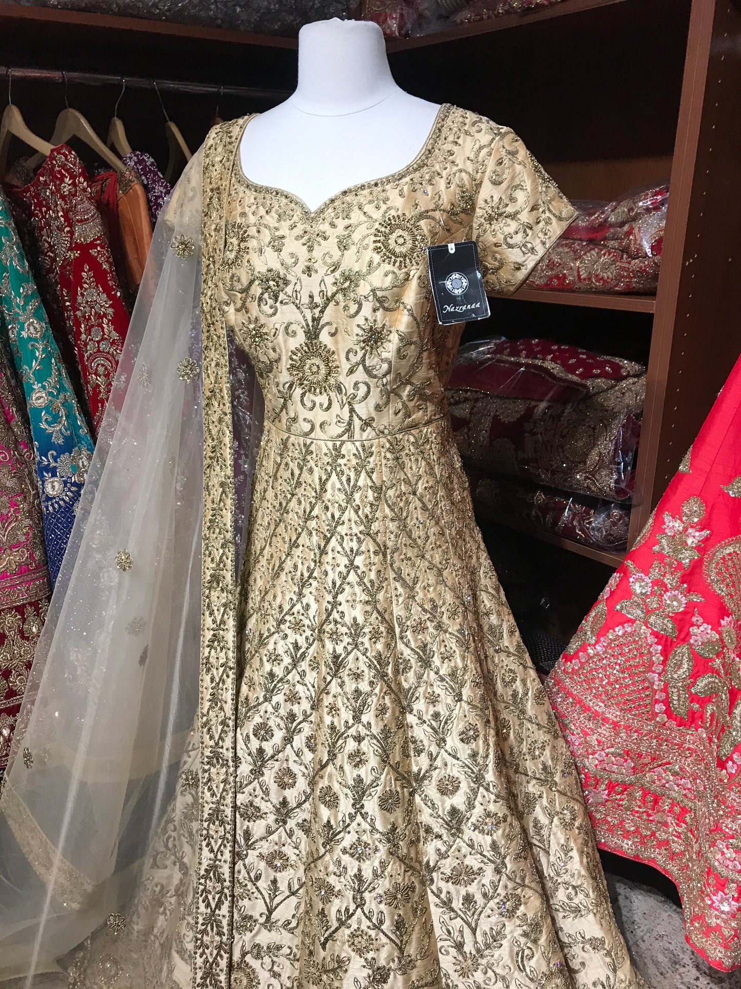 Gold Size 42 Heavy Embroidery Anarkali