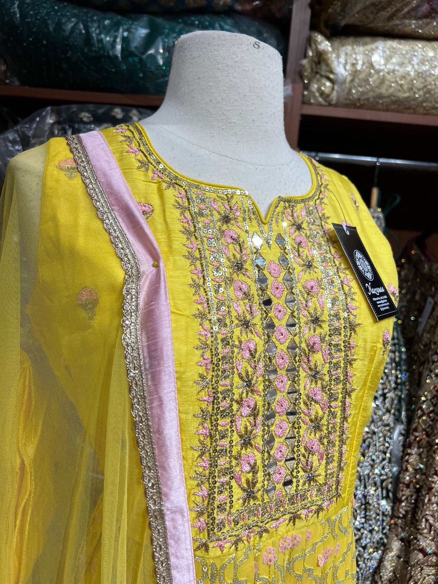 Canary Yellow Party Wear Suit Collection PWS-166