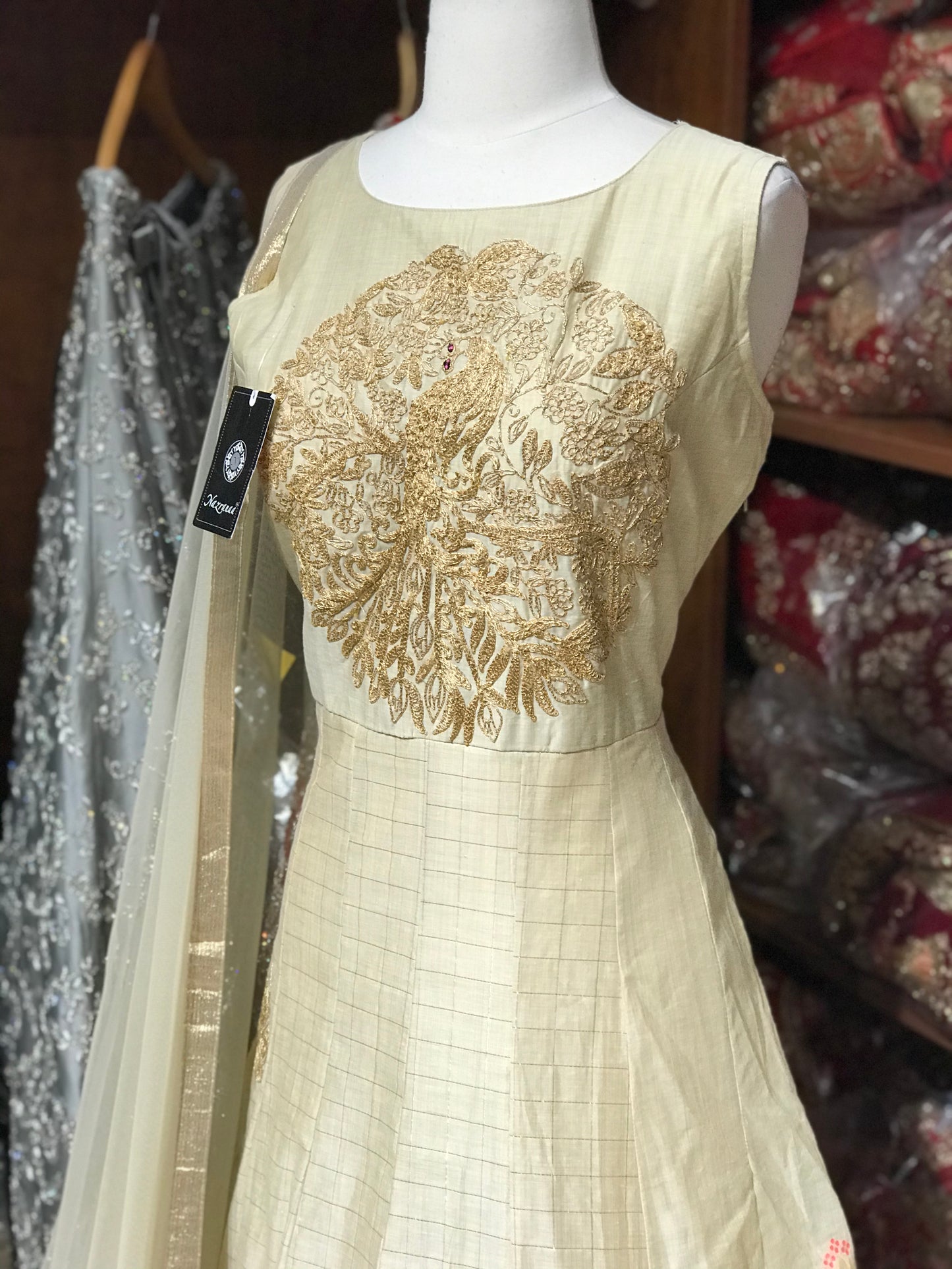 Chanderi Silk Size 42 Anarkali