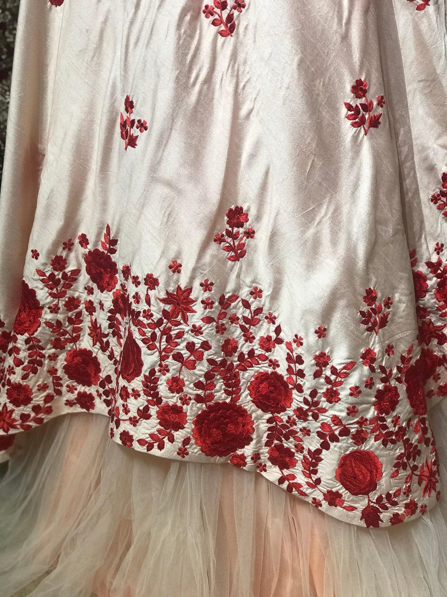 Blush Red Size 38 Floral Gown