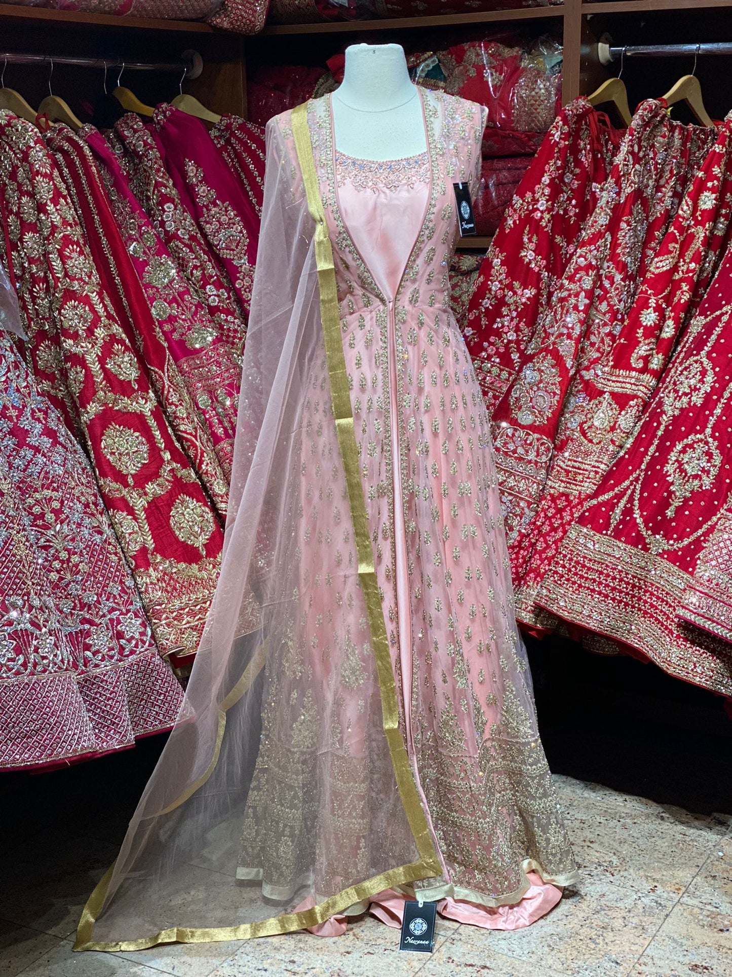 Coral Peach Anarkali PWA-062