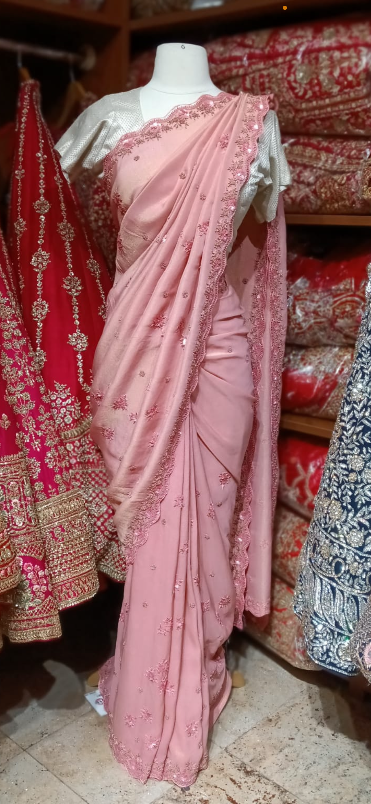 Flamingo Pink Saree PWS-136