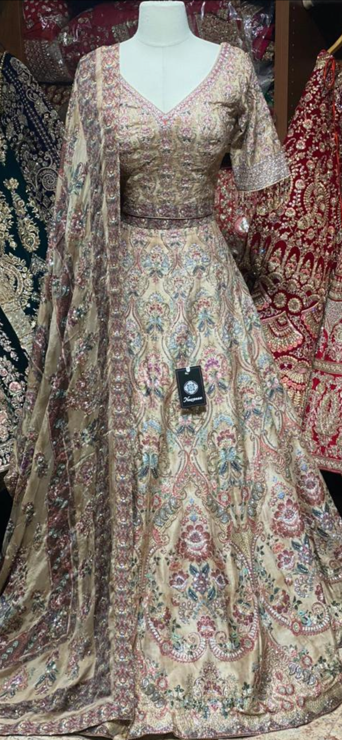 Walnut Brown Digital Printed Party Wear Lehenga PWL-067