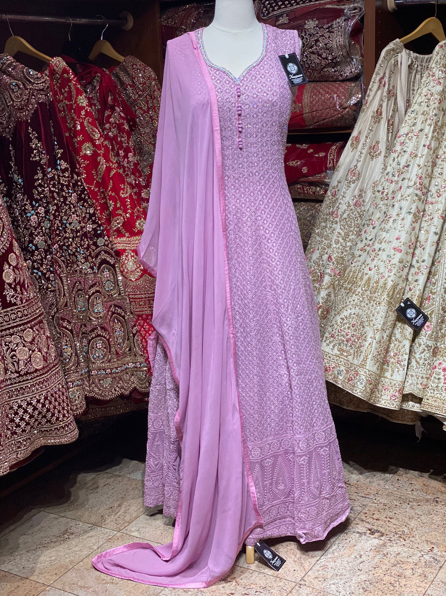 Peach Anarkali PWA-106